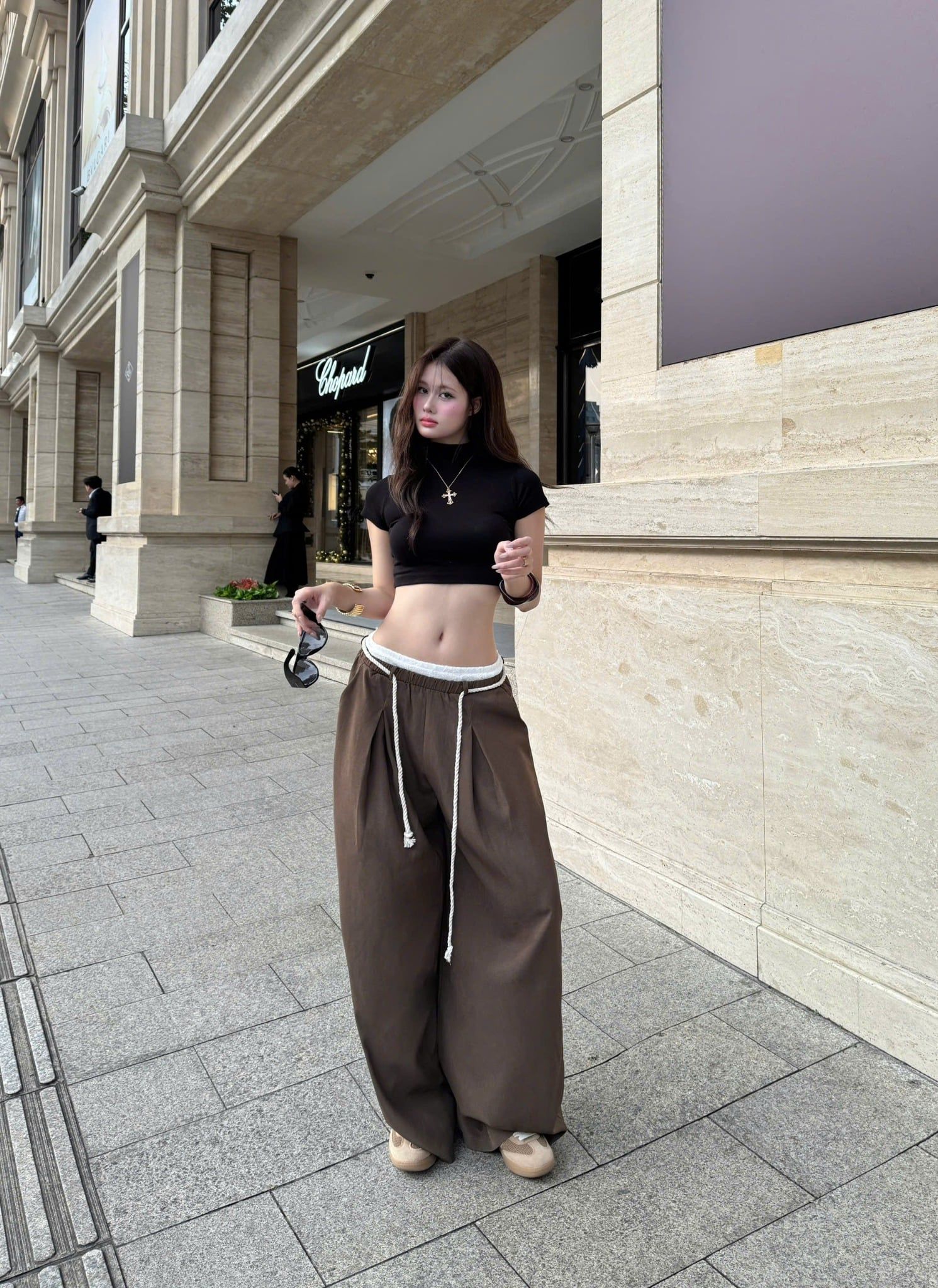  Quần tây ống rộng phối ren kèm dây đeo CABY - KILLSYSTEM 