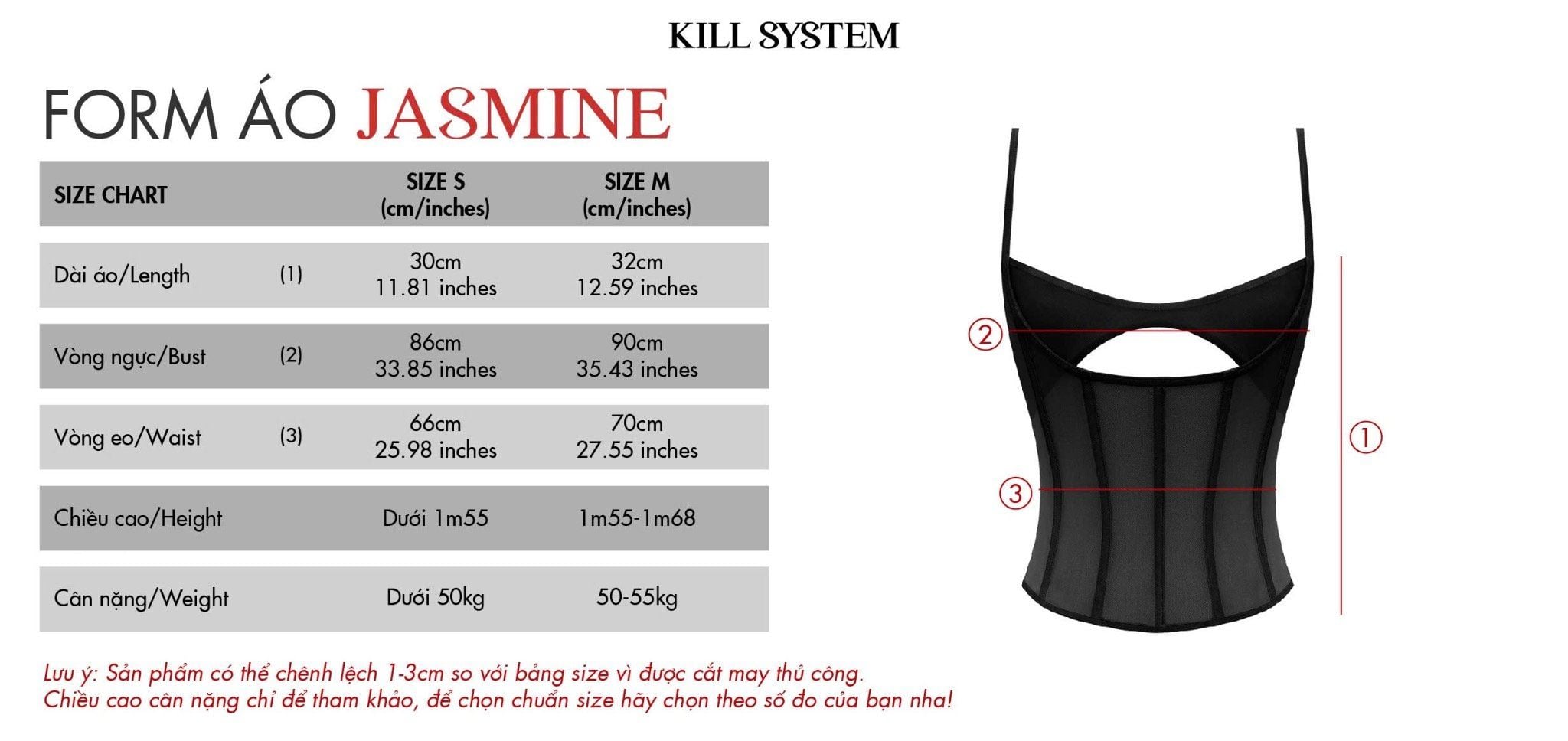  Áo hai dây xuyên thấu dáng corset gợi cảm JASMINE - KILLSYSTEM 