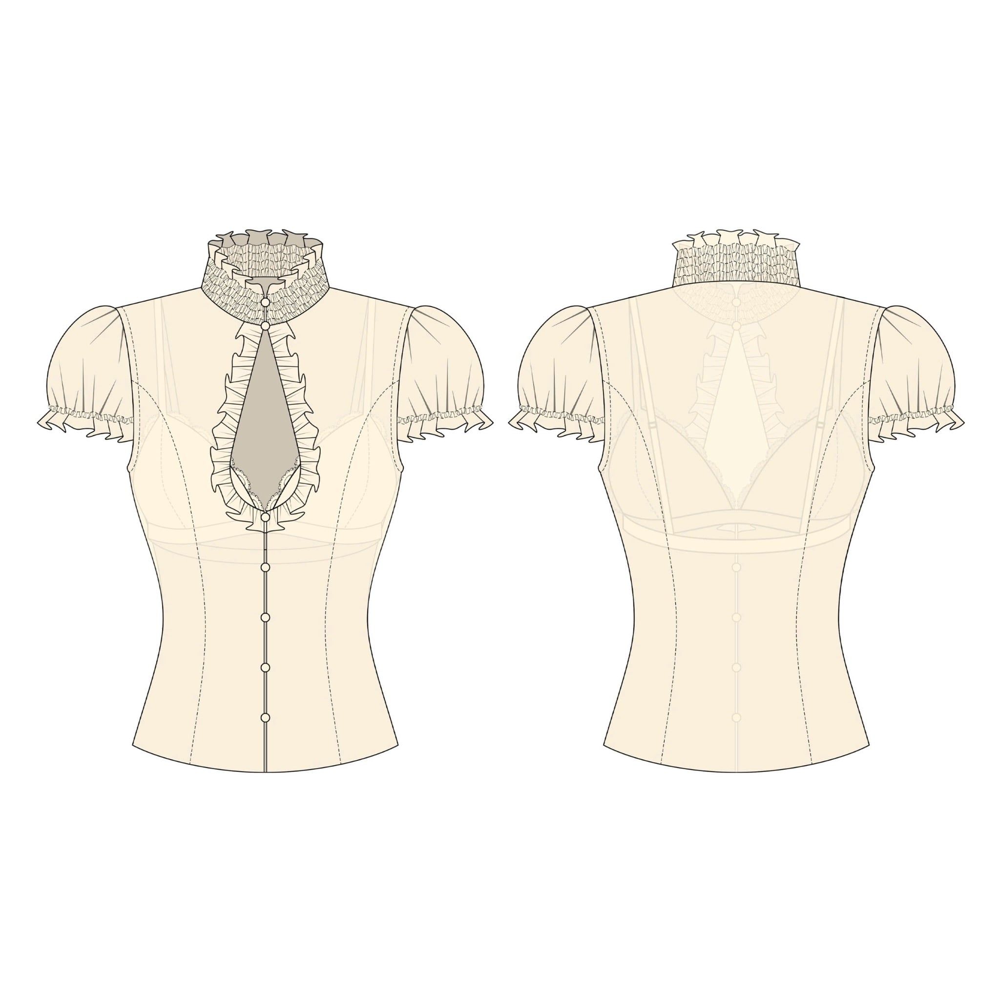  Áo tay phồng khoét cổ kèm bra WINTER - KILLSYSTEM 