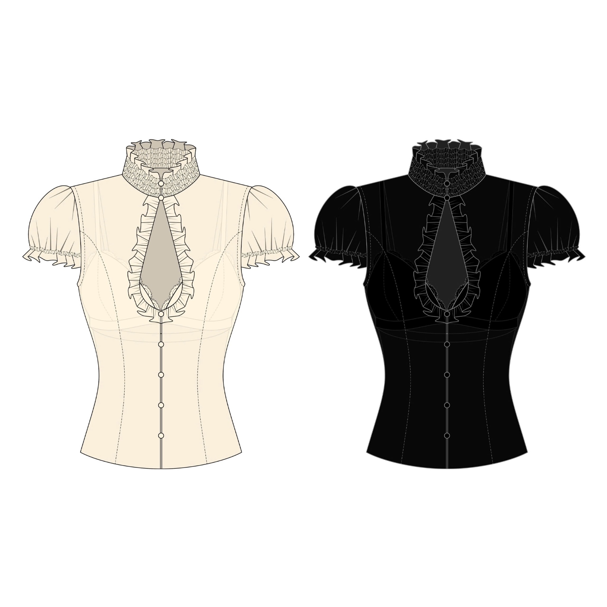  Áo tay phồng khoét cổ kèm bra WINTER - KILLSYSTEM 