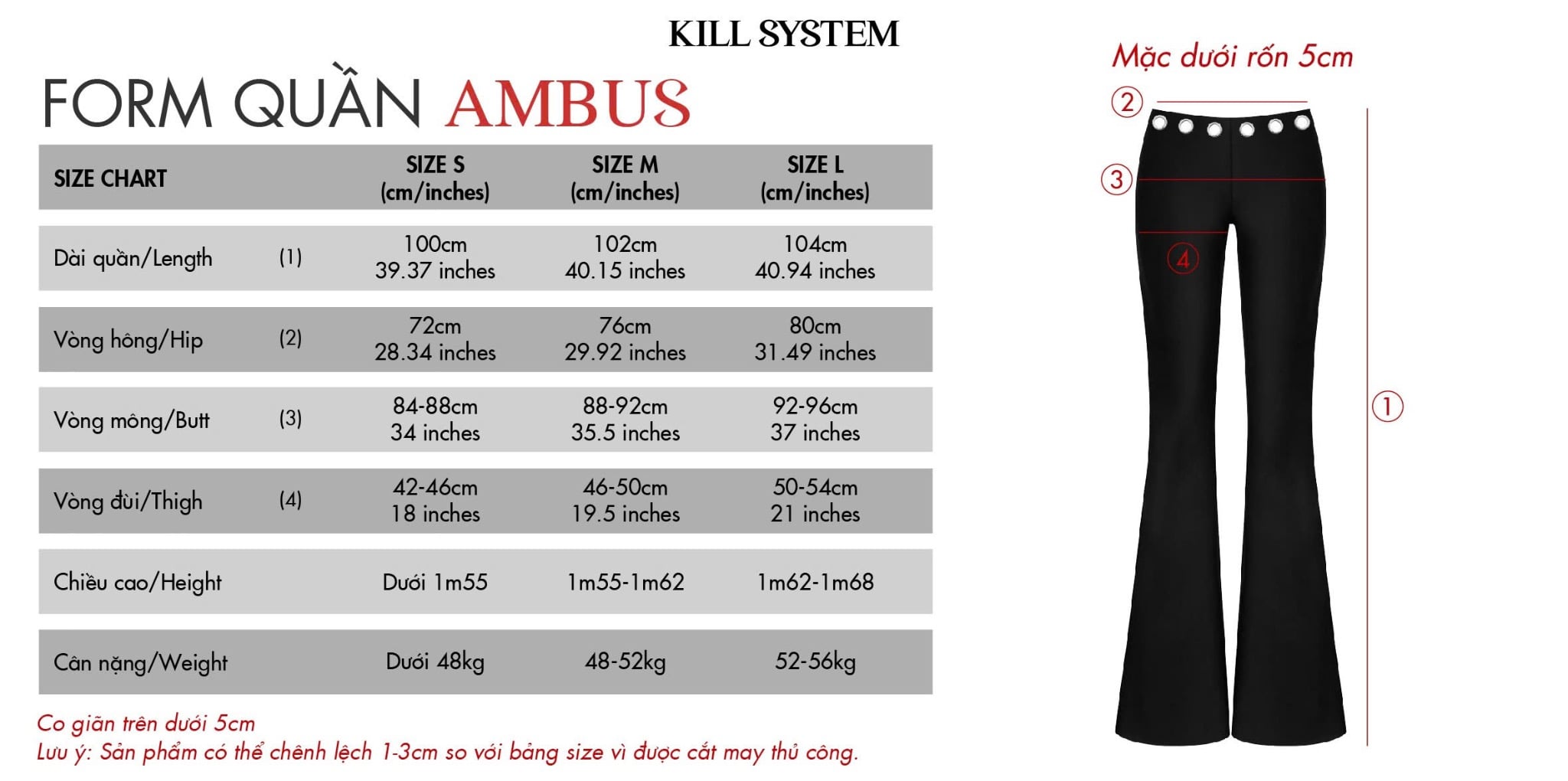  Quần ống loe mắt cáo AMBUS - KILLSYSTEM 