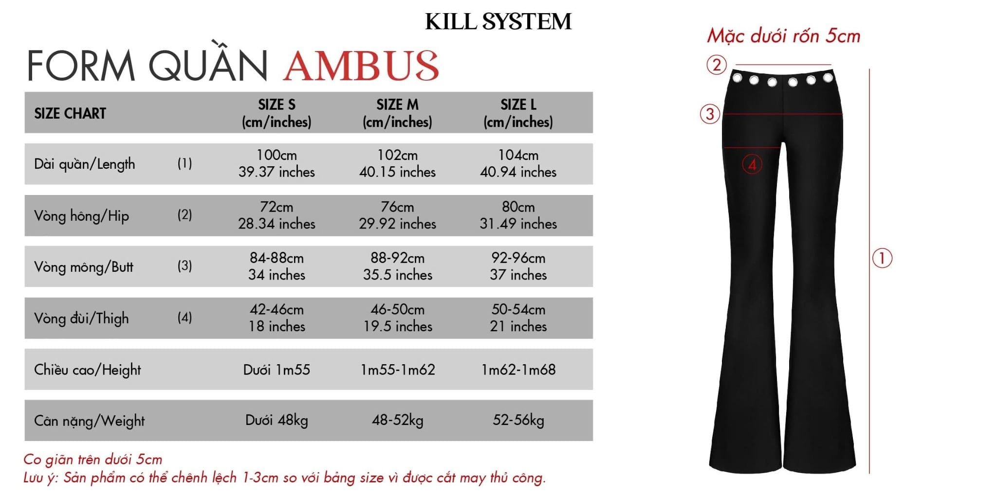  Quần ống loe mắt cáo AMBUS - KILLSYSTEM 