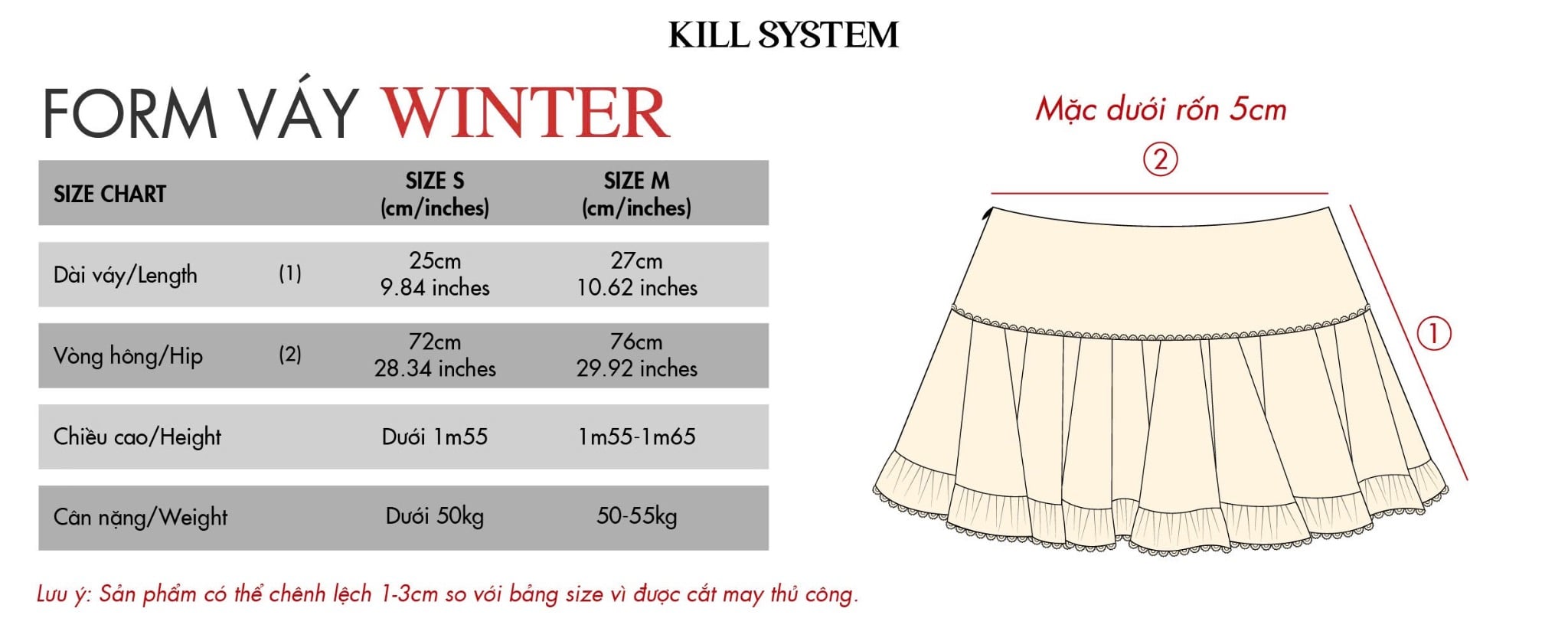  Chân váy xếp ly voan tơ WINTER - KILLSYSTEM 