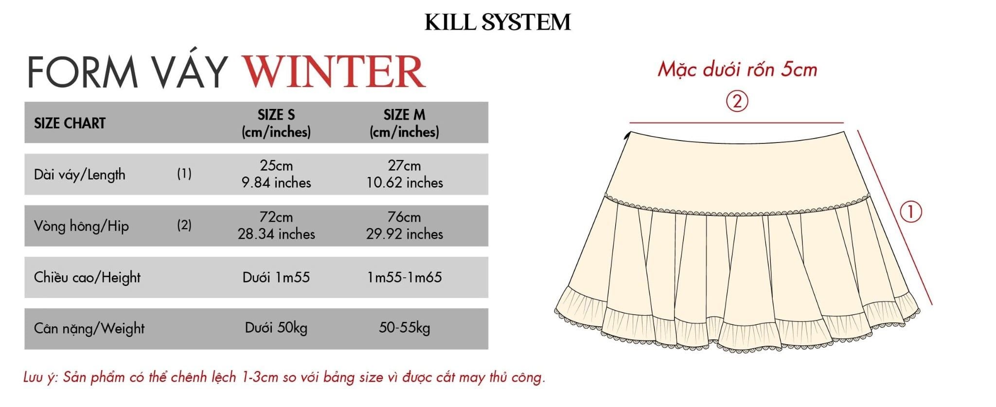  Chân váy xếp ly voan tơ WINTER - KILLSYSTEM 