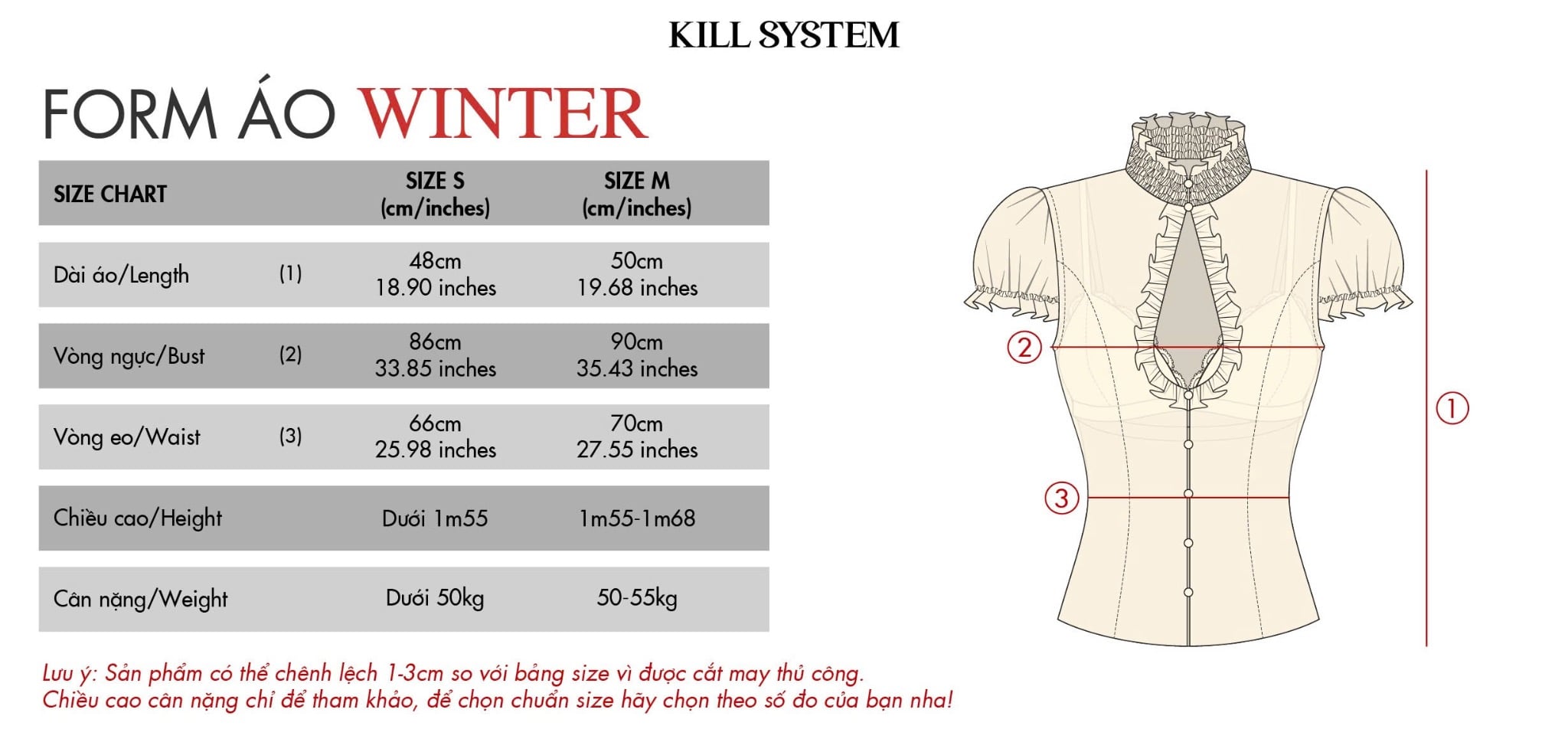 Áo tay phồng khoét cổ kèm bra WINTER - KILLSYSTEM 