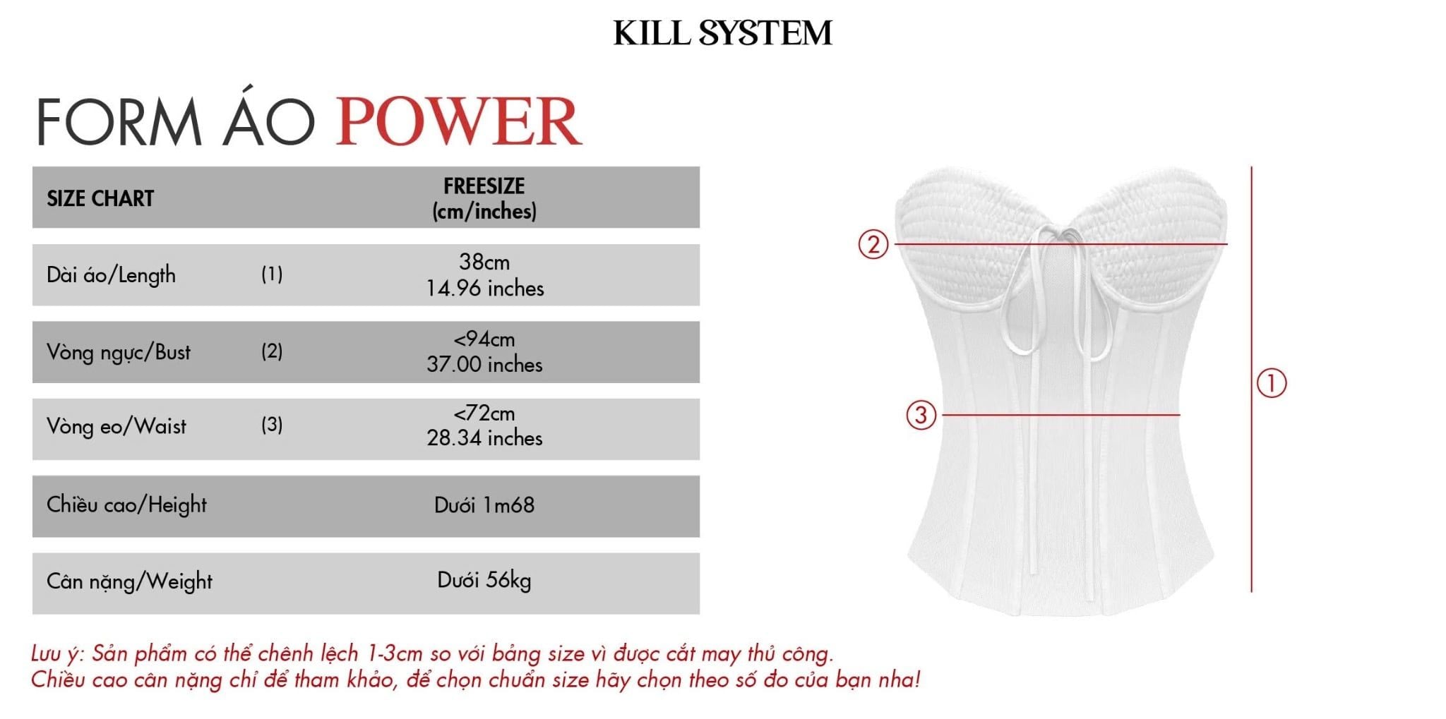  Áo nhún ngực dáng corset xuyên thấu sexy tôn dáng POWER - KILLSYSTEM 