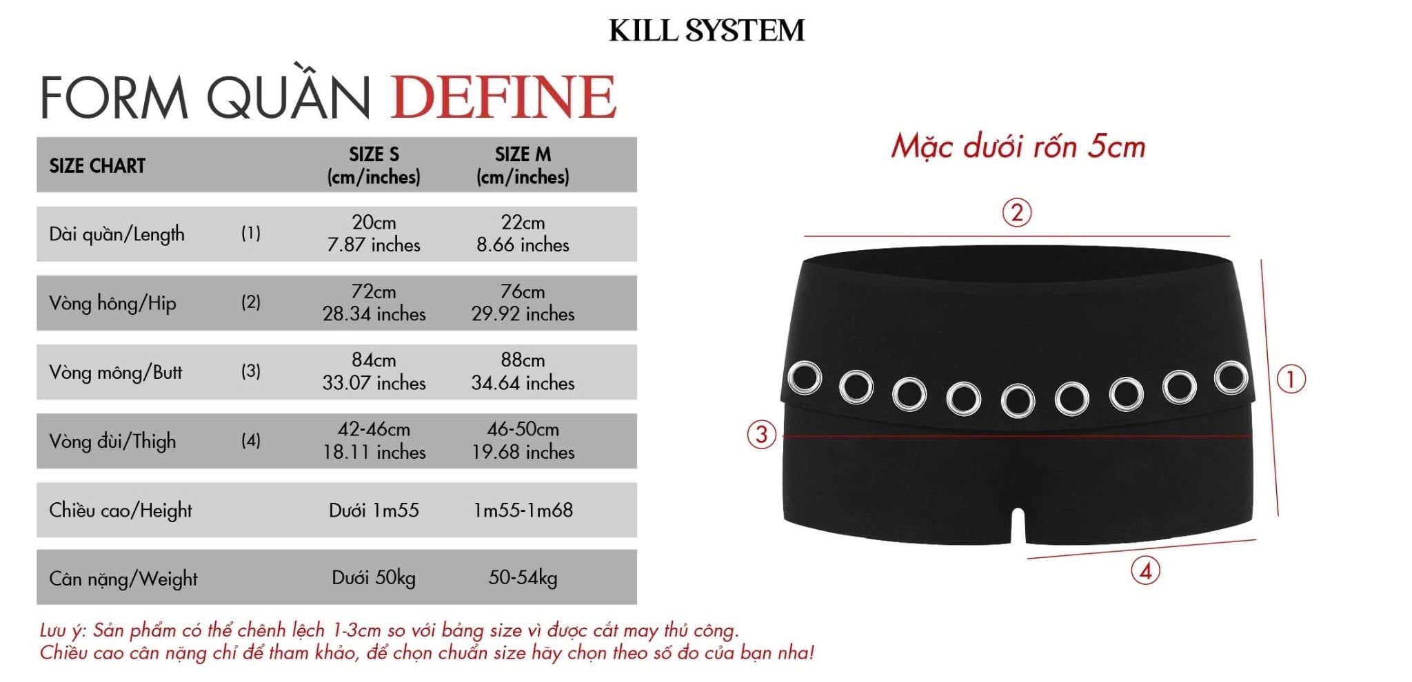  Quần short mắt cáo sexy tôn dáng DEFINE - KILLSYSTEM 