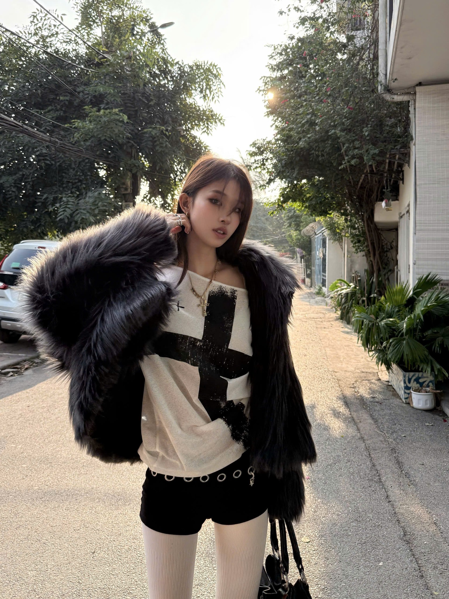  Áo thun tay dài xuyên thấu in hình thánh giá LYAN - KILLSYSTEM 