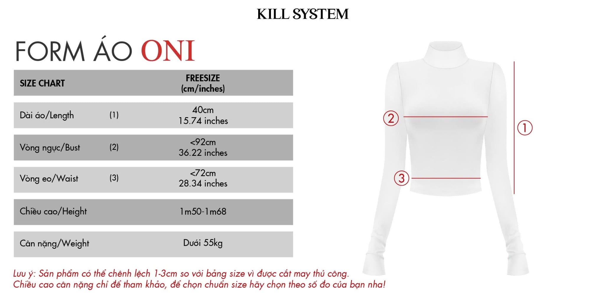  Áo tay dài cổ lọ co giãn ONI - KILLSYSTEM 