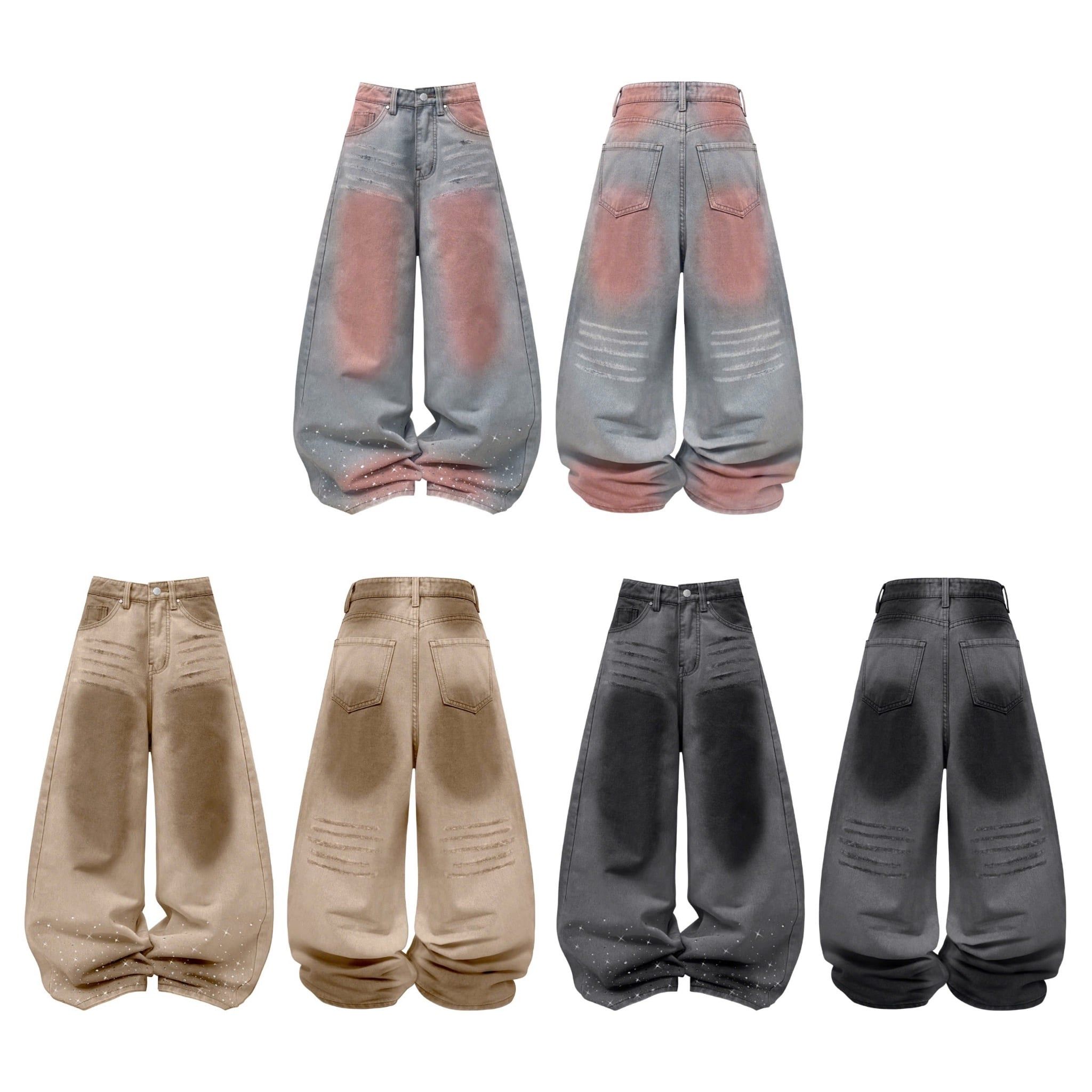  Quần jeans wash đính đá lấp lánh RAVEN - KILLSYSTEM 