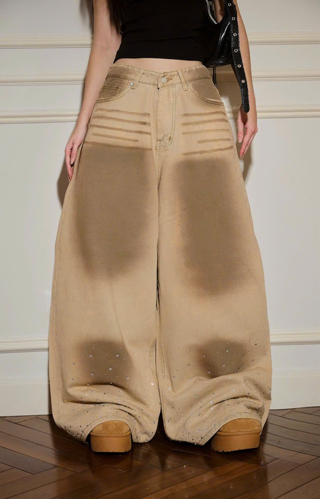  Quần jeans wash đính đá lấp lánh RAVEN - KILLSYSTEM 