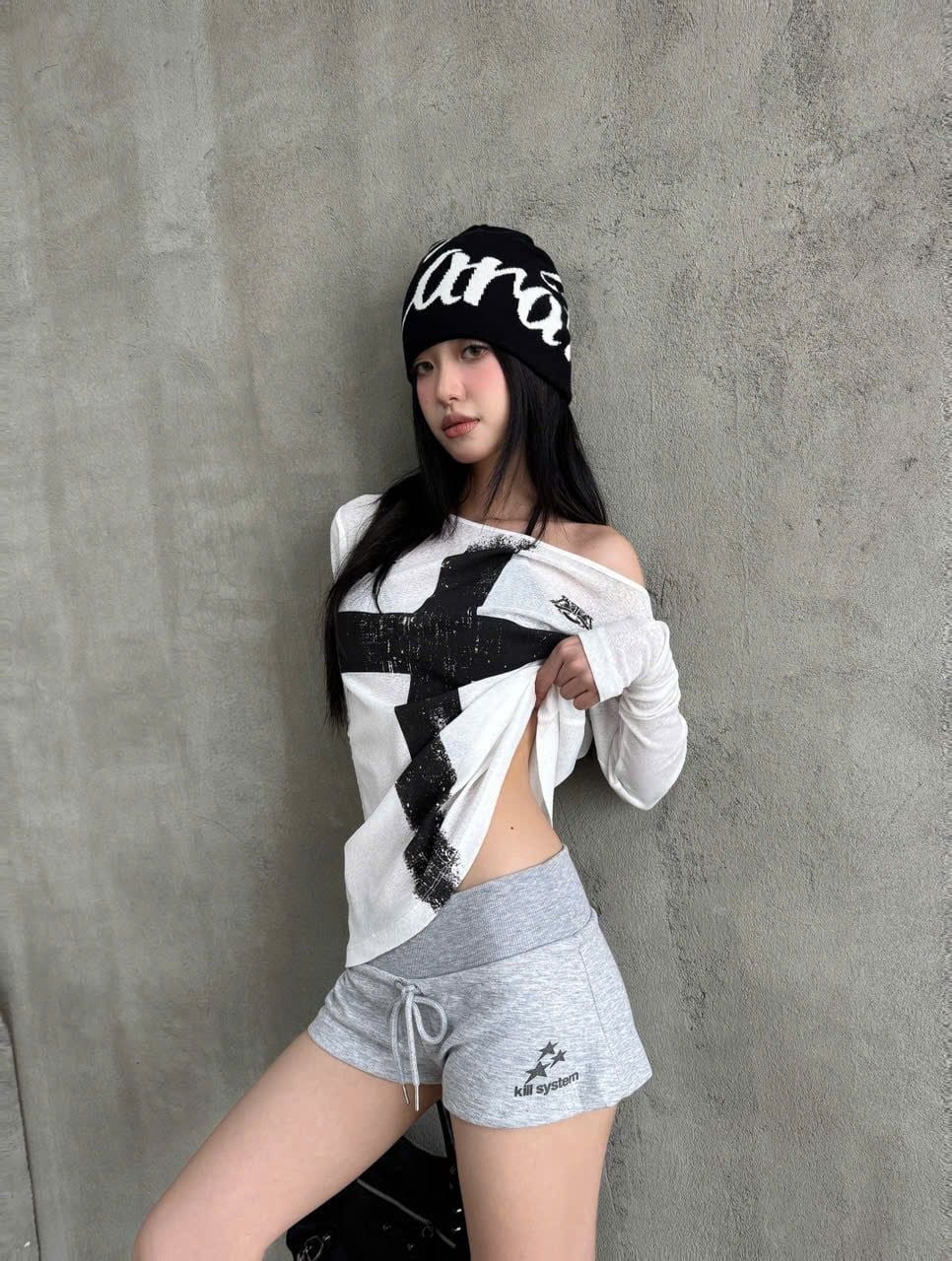  Áo thun tay dài xuyên thấu in hình thánh giá LYAN - KILLSYSTEM 