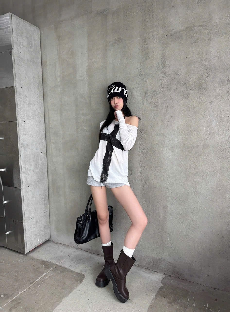  Quần short nỉ cạp trễ in nhũ SUPER STAR - KILLSYSTEM 