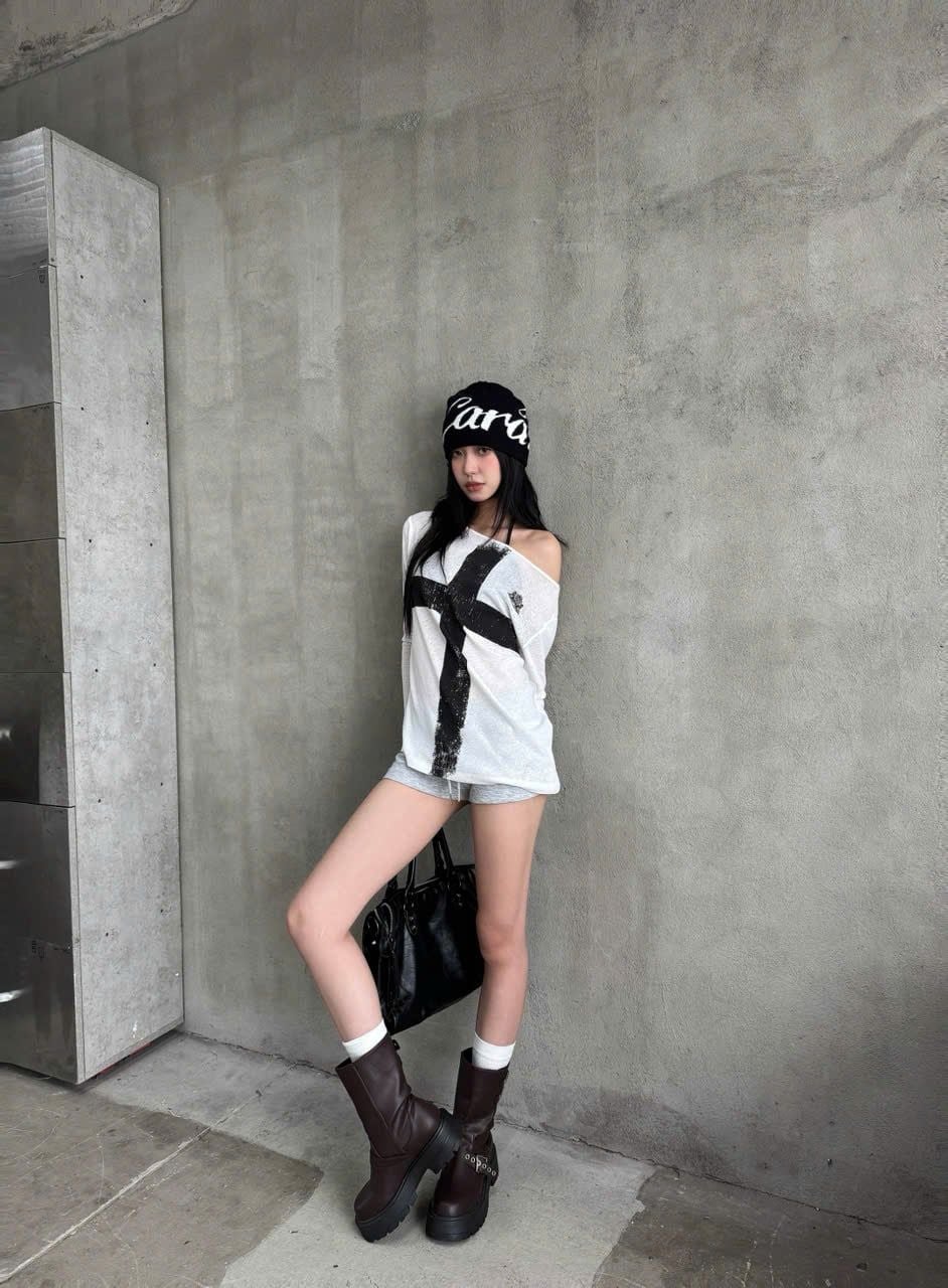  Quần short nỉ cạp trễ in nhũ SUPER STAR - KILLSYSTEM 