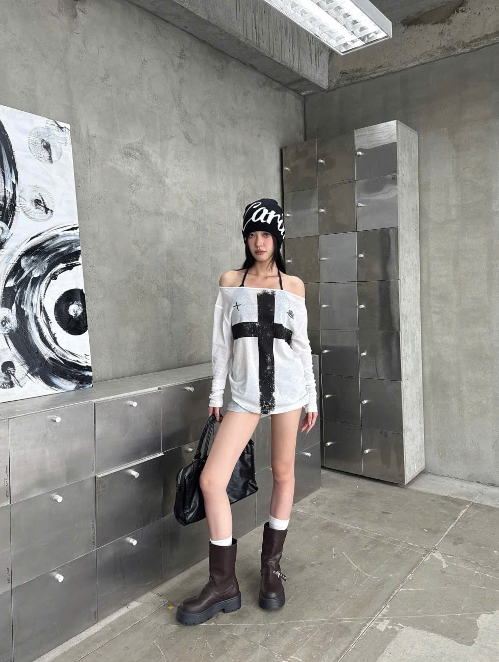  Quần short nỉ cạp trễ in nhũ SUPER STAR - KILLSYSTEM 