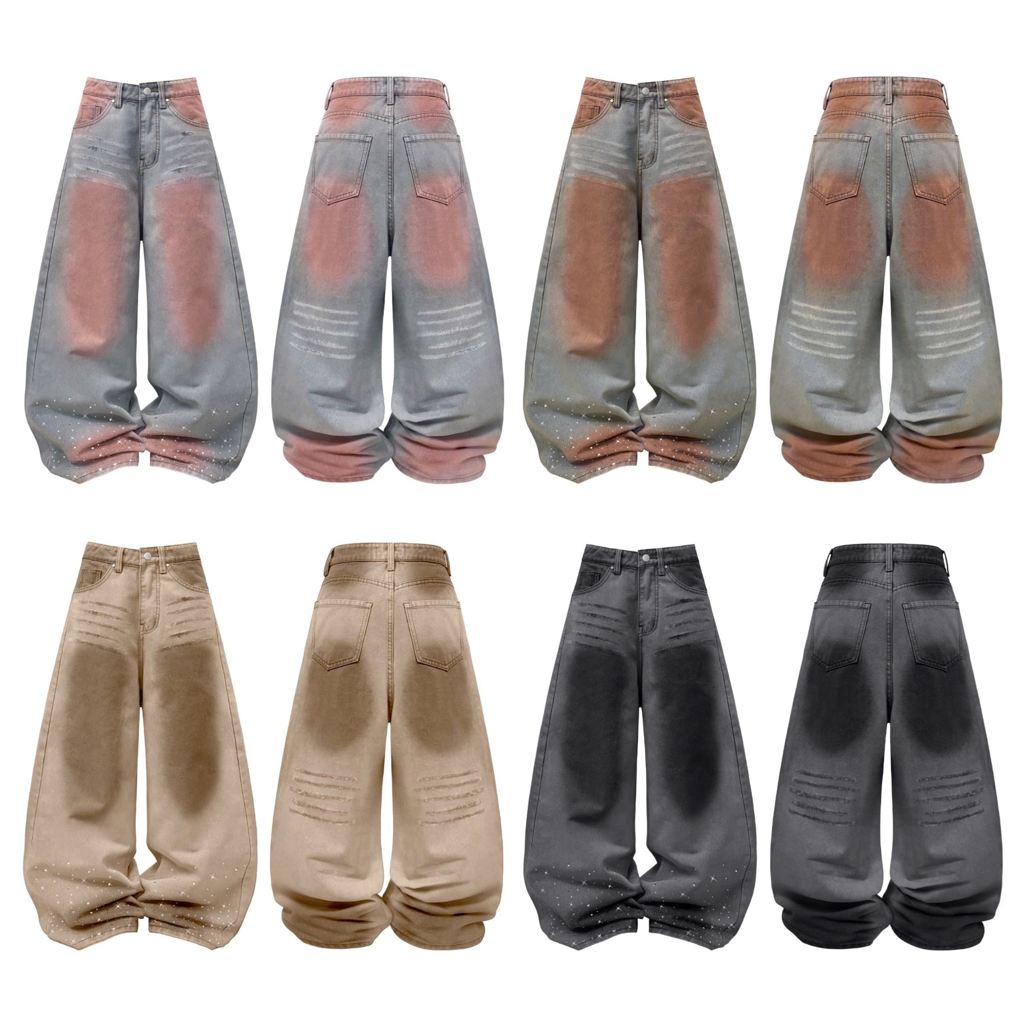  Quần jeans wash đính đá lấp lánh RAVEN - KILLSYSTEM 