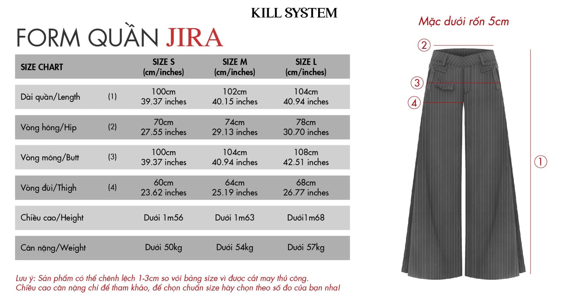  Quần tây ống rộng cạp trễ JIRA - KILLSYSTEM 