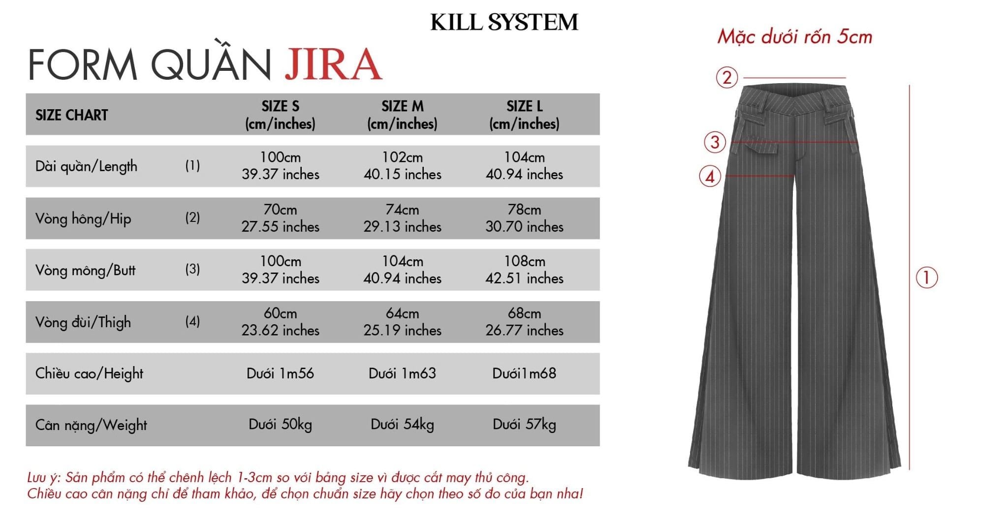  Quần tây ống rộng cạp trễ JIRA - KILLSYSTEM 