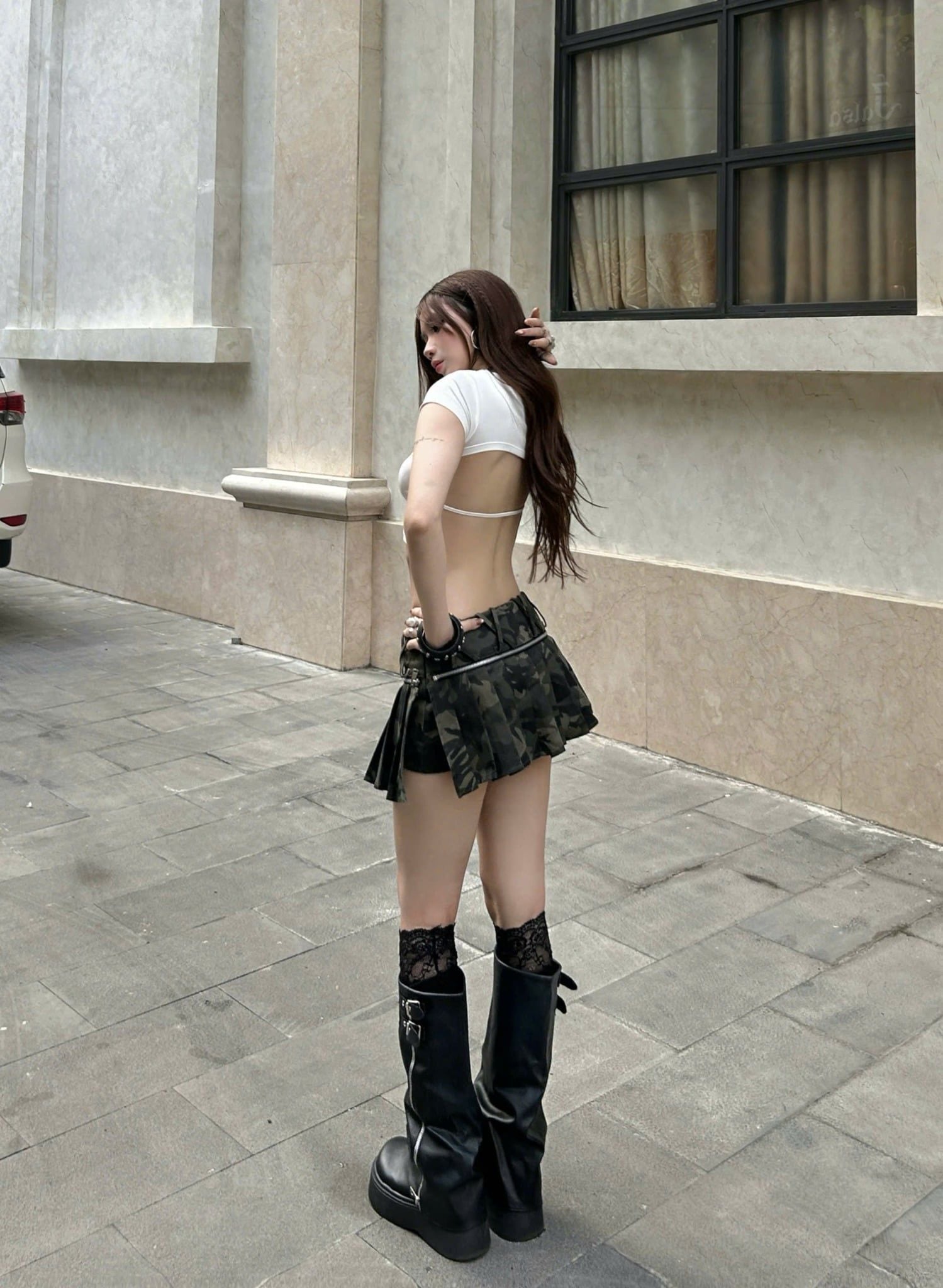  Áo thun croptop ôm body hở lưng SOLD OUT - KILLSYSTEM 