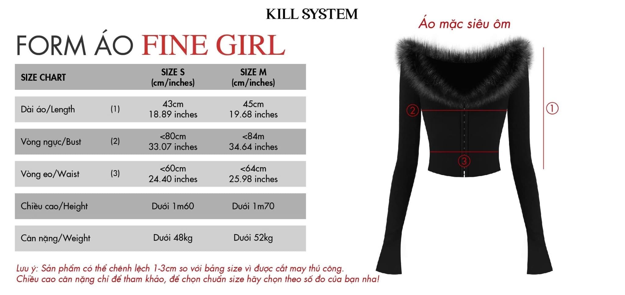  Áo cổ V phối lông tay dài siêu ôm FINE GIRL - KILL SYSTEM 