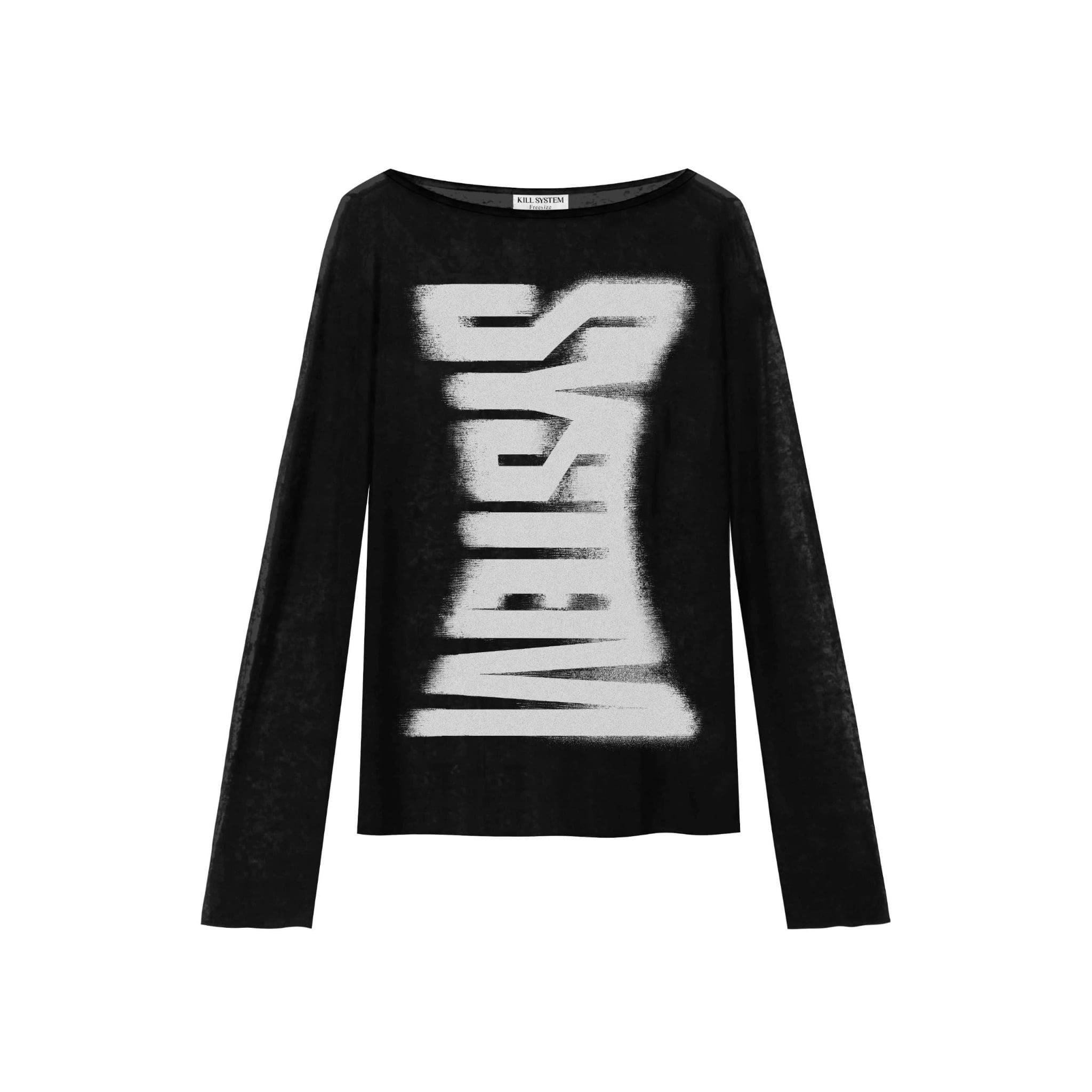  Áo thun tay dài xuyên thấu in hình chữ SKILLED - KILLSYSTEM 