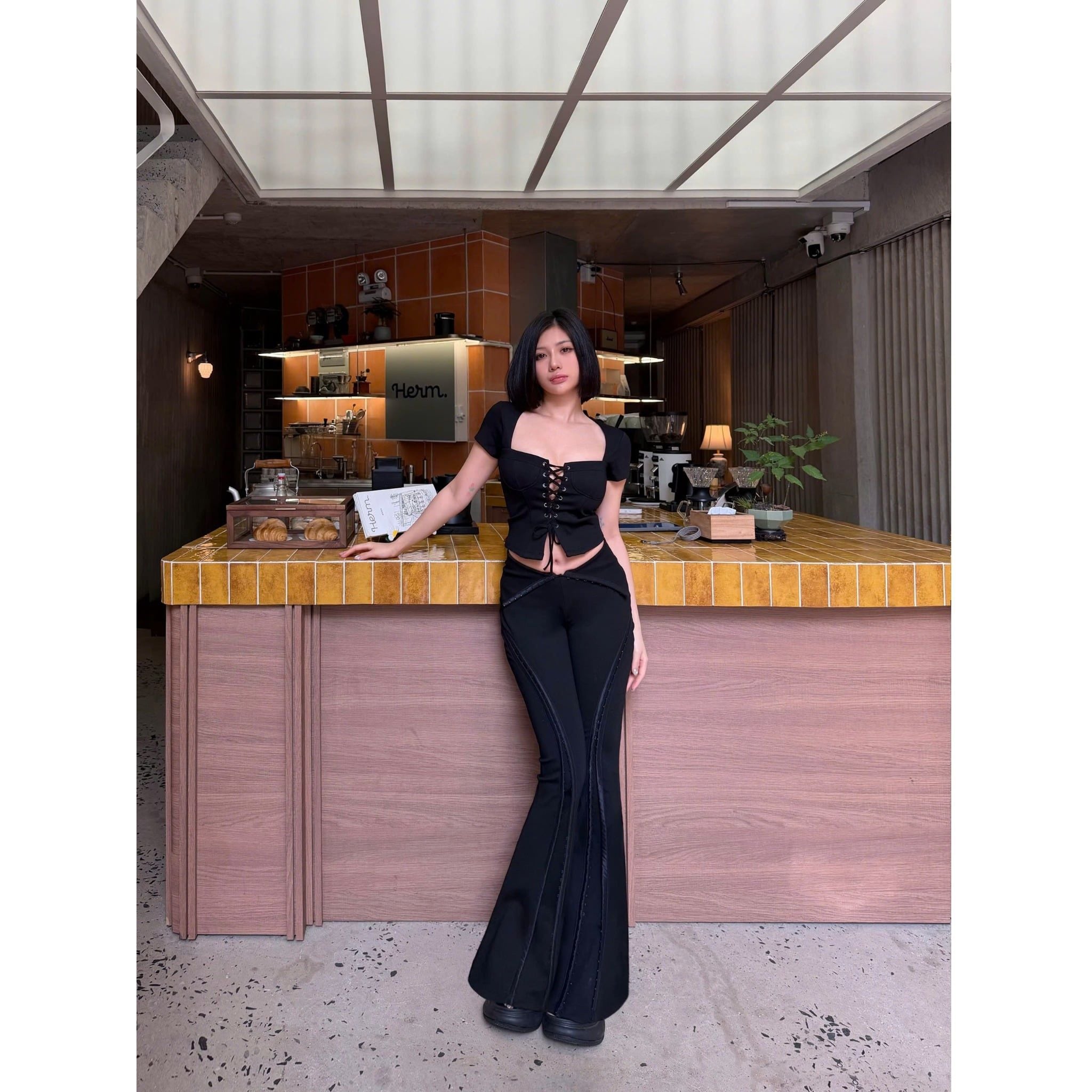  Quần ống loe dài cạp trễ REVICE - KILLSYSTEM 