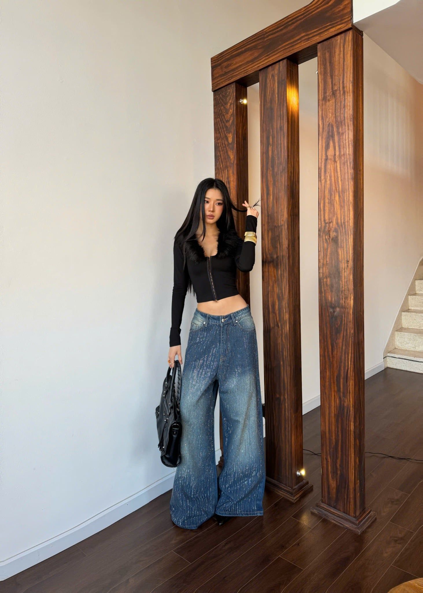  Quần jeans đính đá siêu lấp lánh MANTRA - KILLSYSTEM 