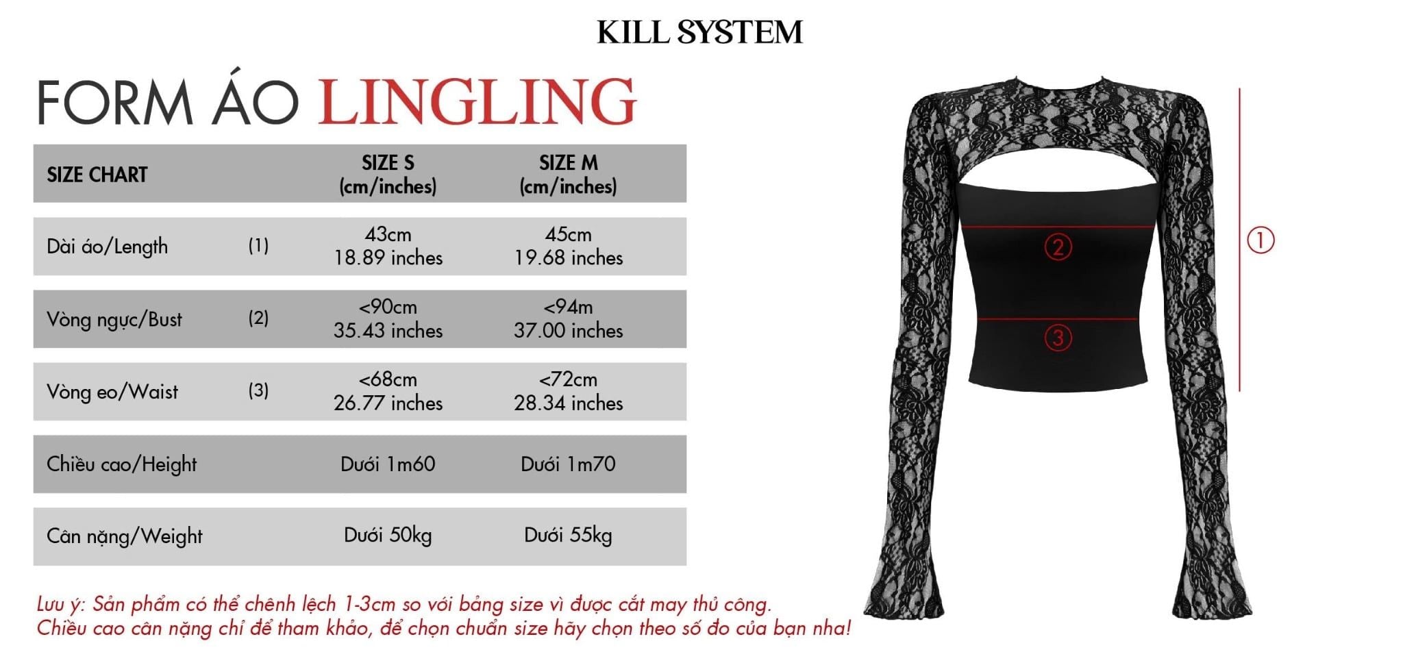  Áo khoét ngực cổ ren tay dài LINGLING - KILLSYSTEM 
