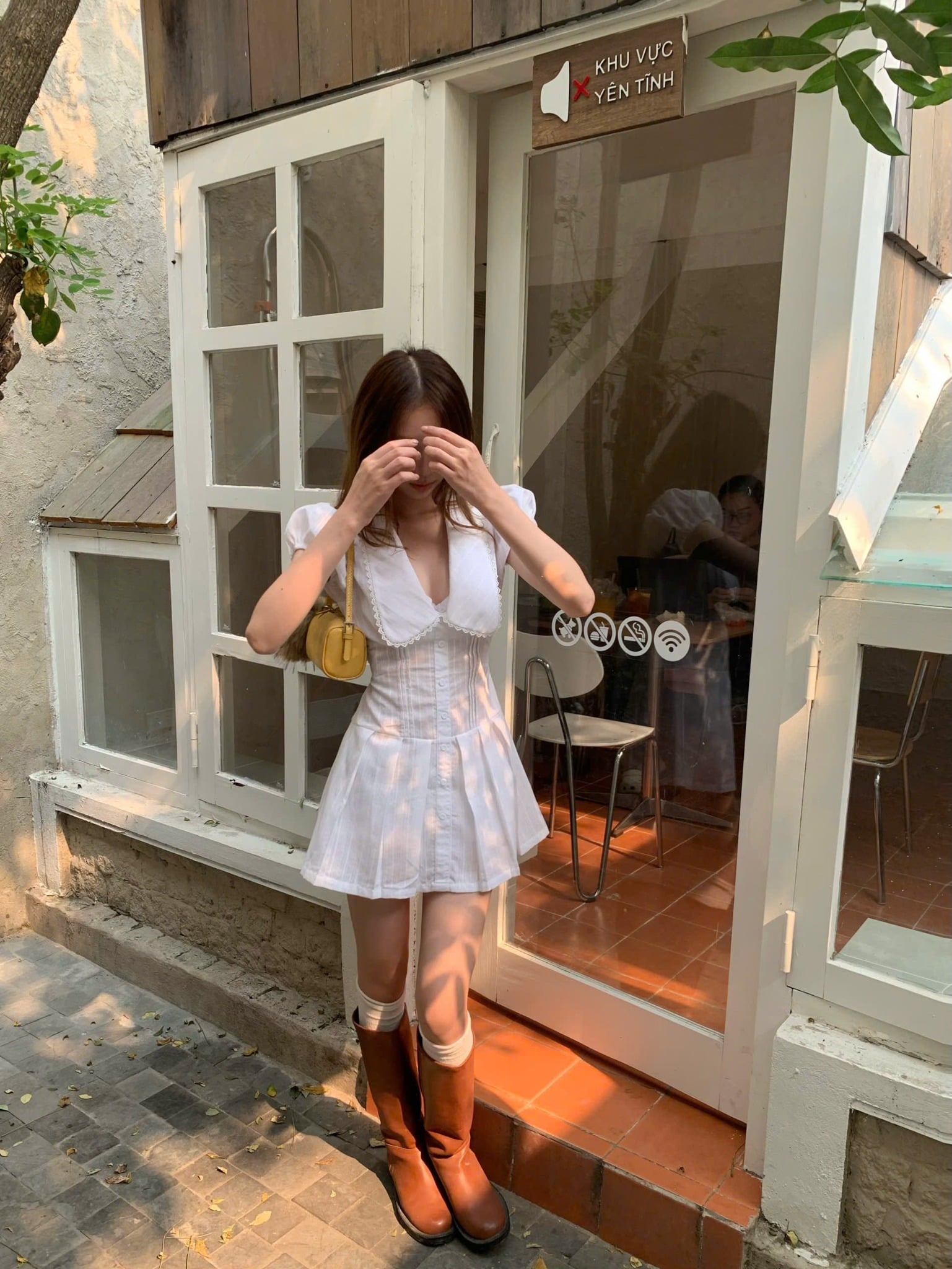  Đầm xếp ly tay phồng cổ chữ khoét sâu SYO - KILLSYSTEM 