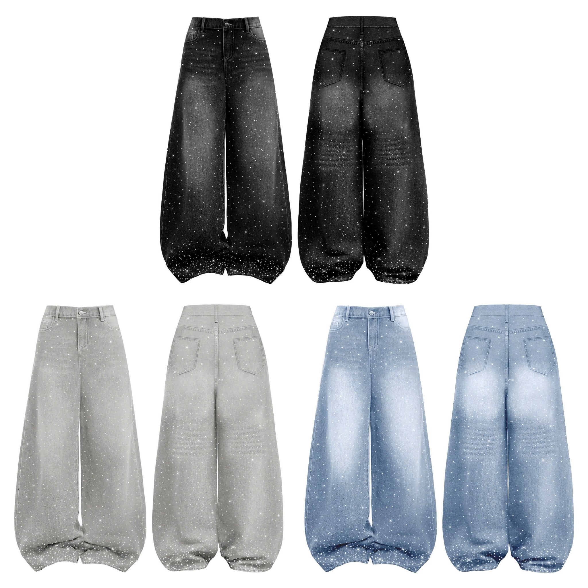  Quần jeans đính đá lấp lánh 2 mặt YIYI - KILL SYSTEM 