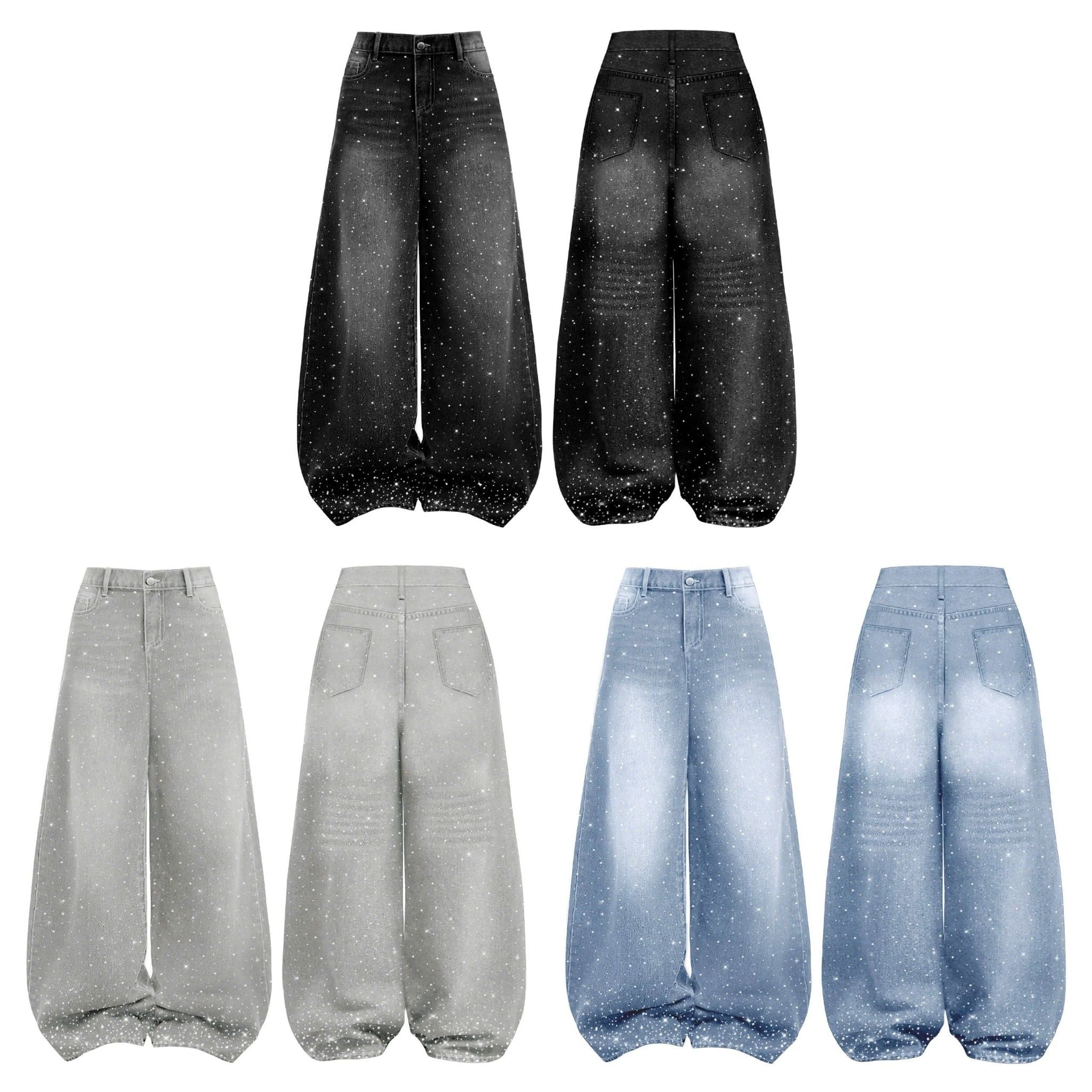  Quần jeans đính đá lấp lánh 2 mặt YIYI - KILL SYSTEM 