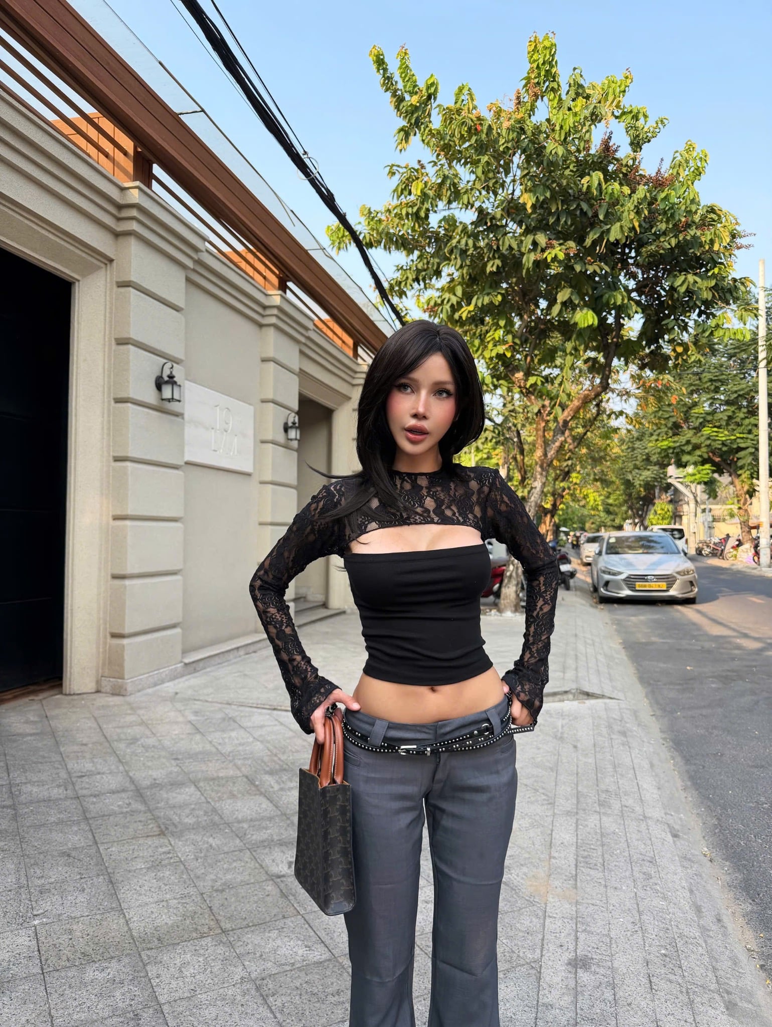  Áo khoét ngực cổ ren tay dài LINGLING - KILLSYSTEM 