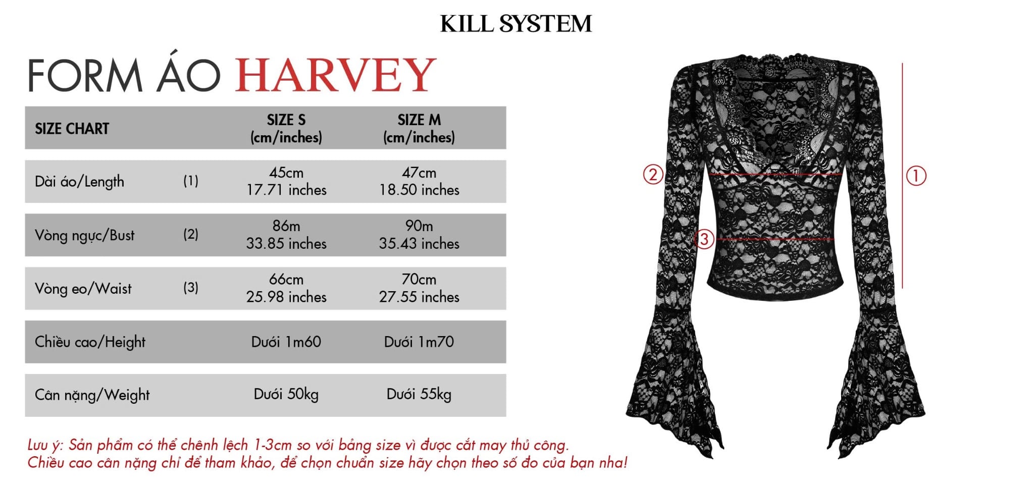  Áo ren xuyên thấu cổ V khoét sâu gợi cảm HARVEY - KILLSYSTEM 
