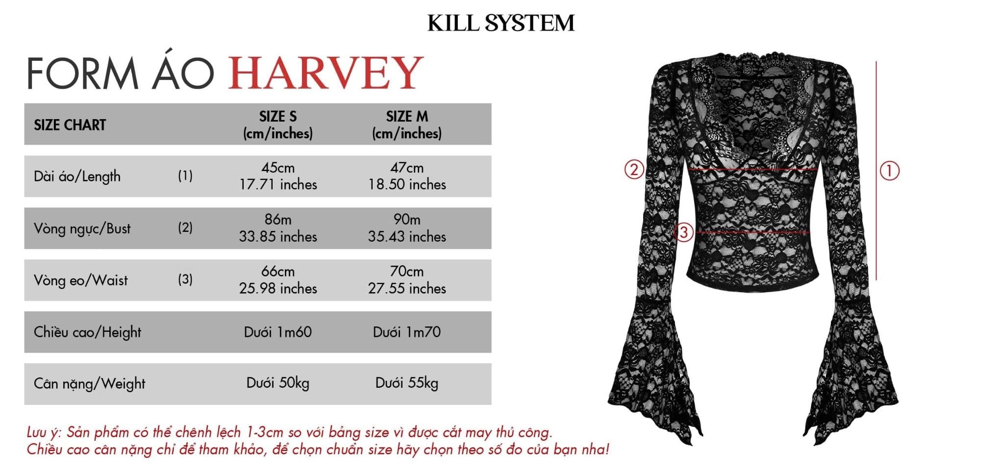  Áo ren xuyên thấu cổ V khoét sâu gợi cảm HARVEY - KILLSYSTEM 