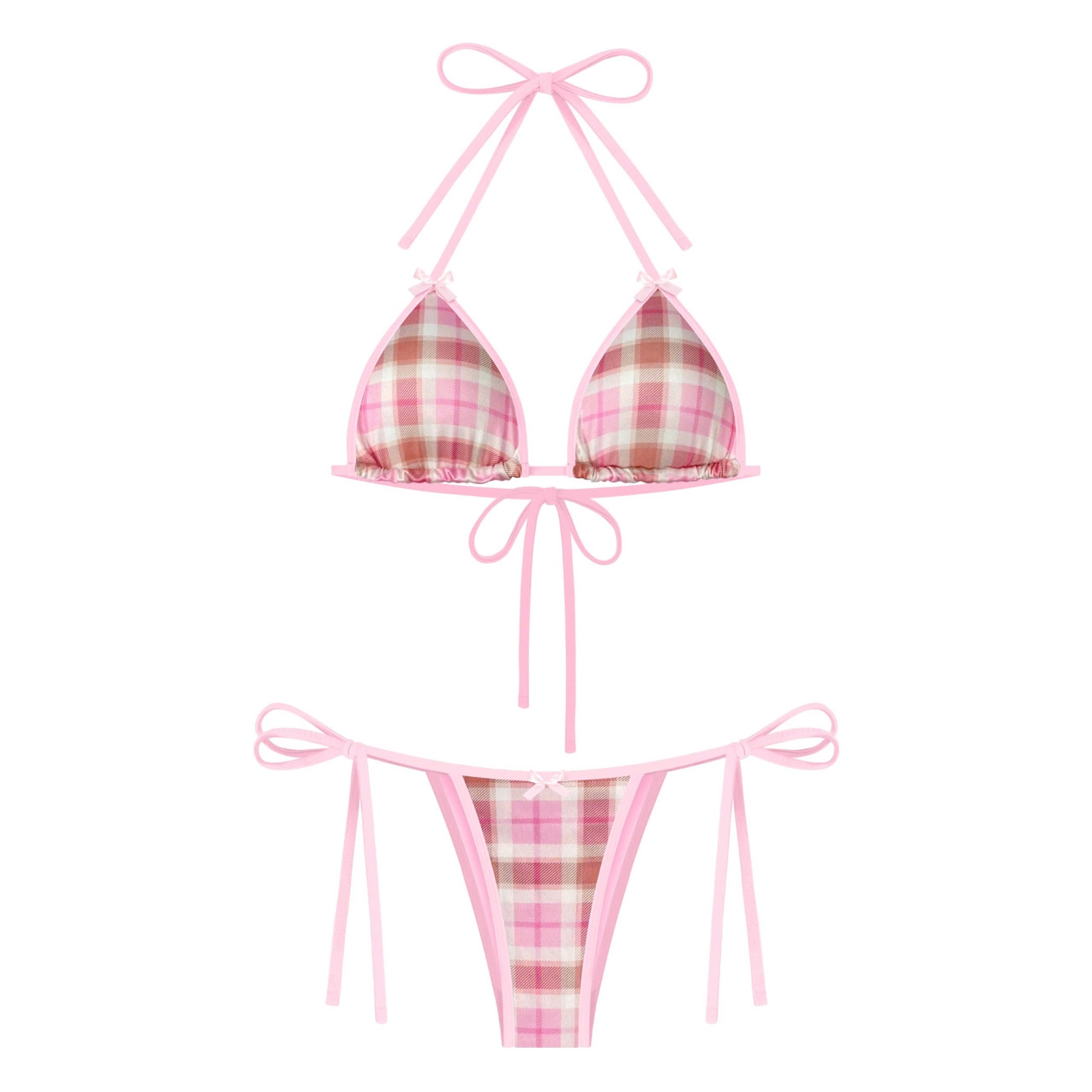  Bikini 2 mảnh caro viền hồng BONNA - KILLSYSTEM 