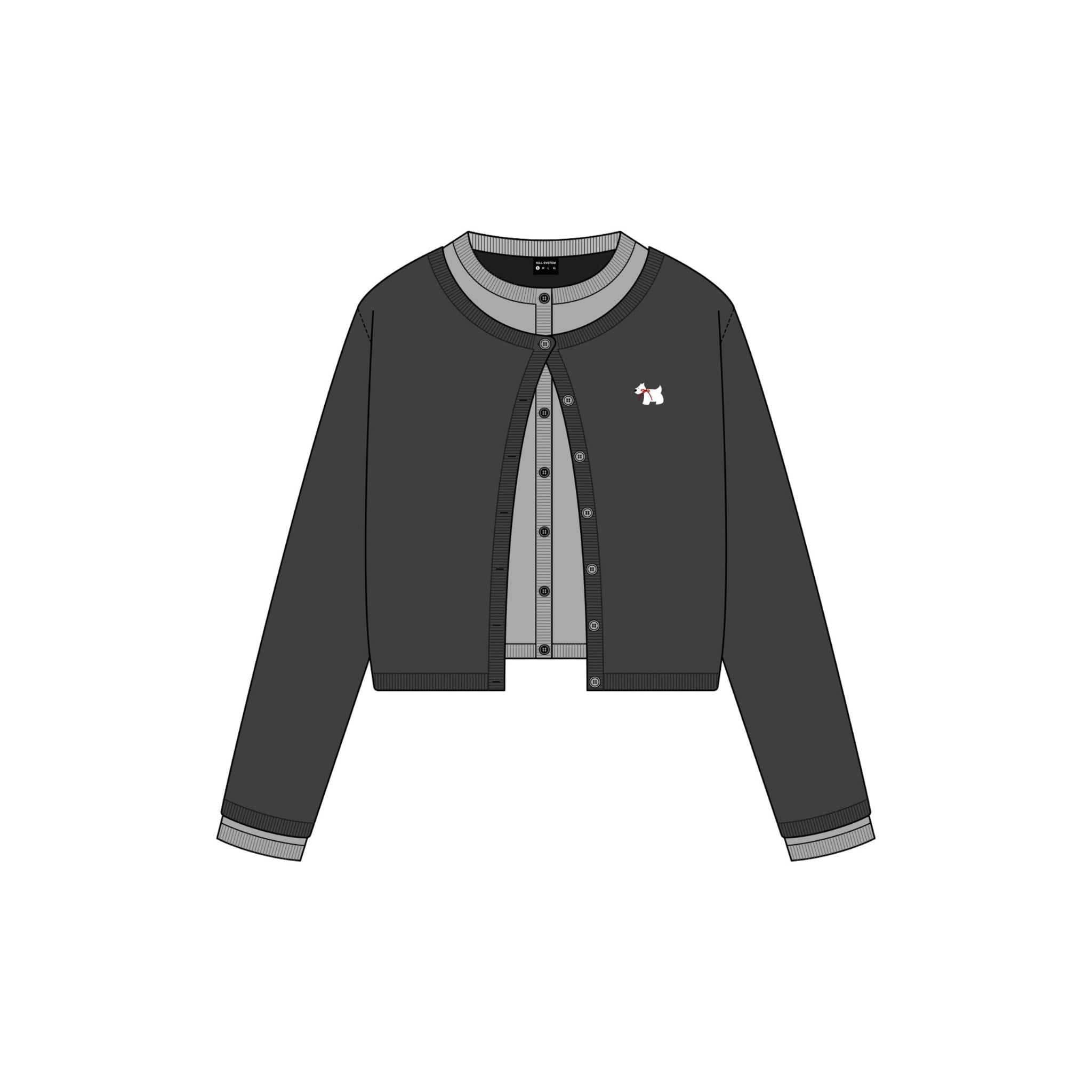  Áo cardigan Westie phối layer Kill System 