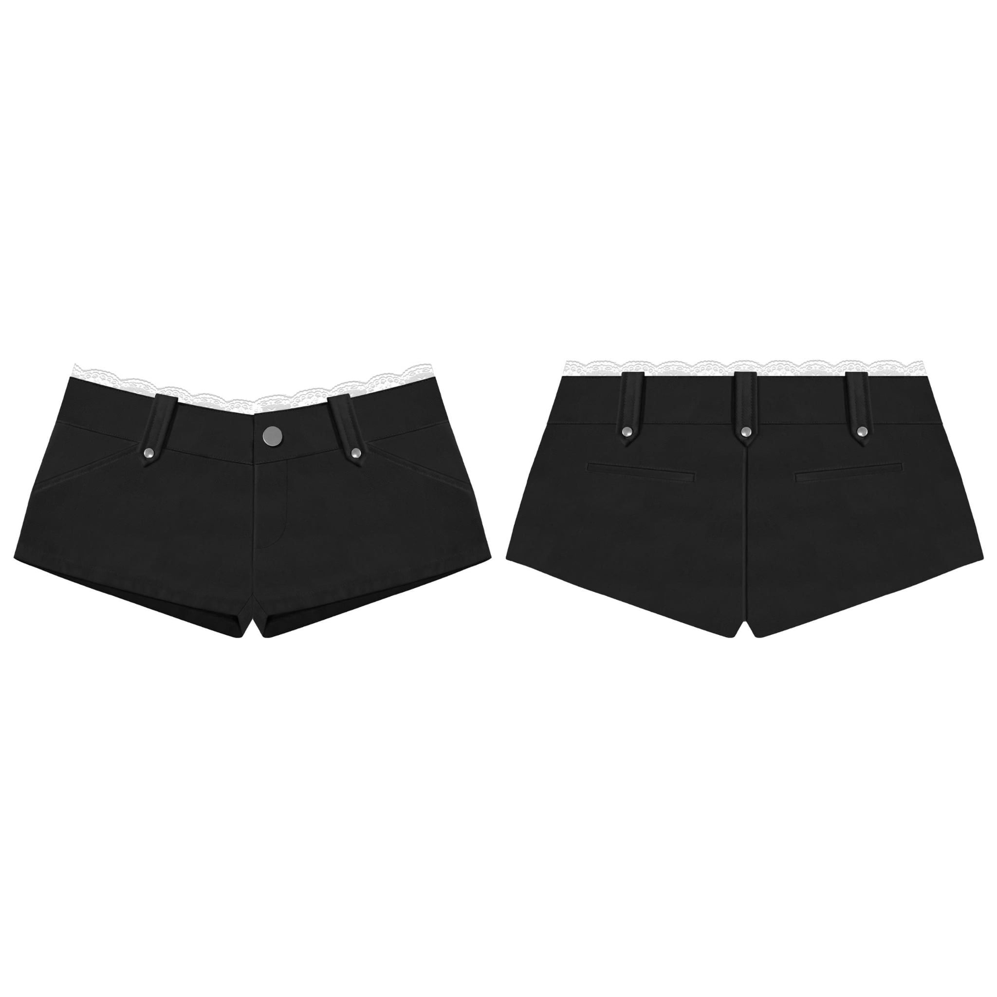  Quần short kaki phối ren cạp trễ tôn dáng ZICKY - KILLSYSTEM 