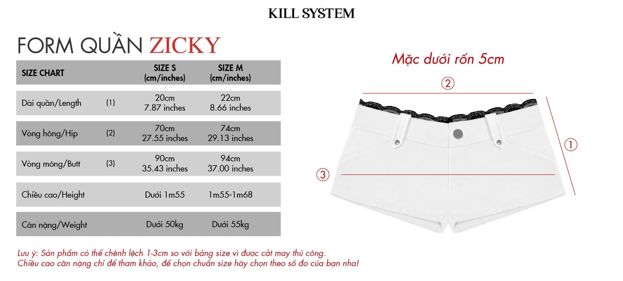  Quần short kaki phối ren cạp trễ tôn dáng ZICKY - KILLSYSTEM 
