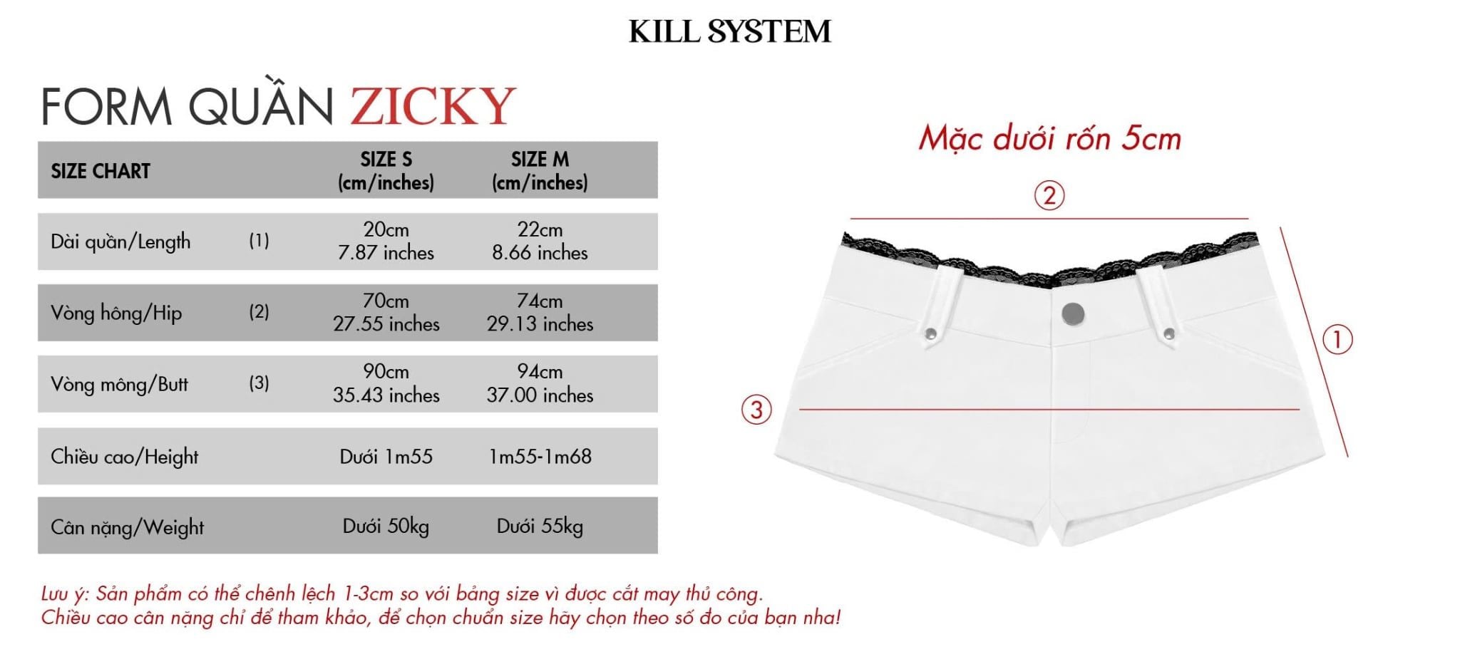  Quần short kaki phối ren cạp trễ tôn dáng ZICKY - KILLSYSTEM 