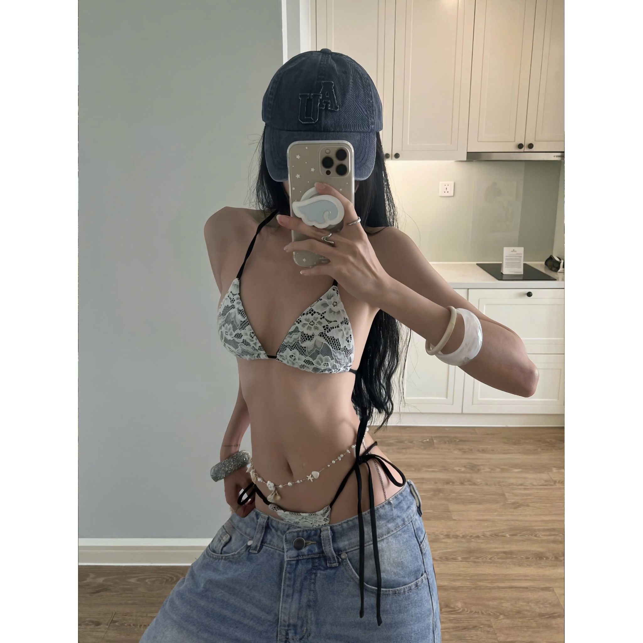 Bikini 2 mảnh hoạ tiết ren sexy BLACK MIRROR - KILLSYSTEM 
