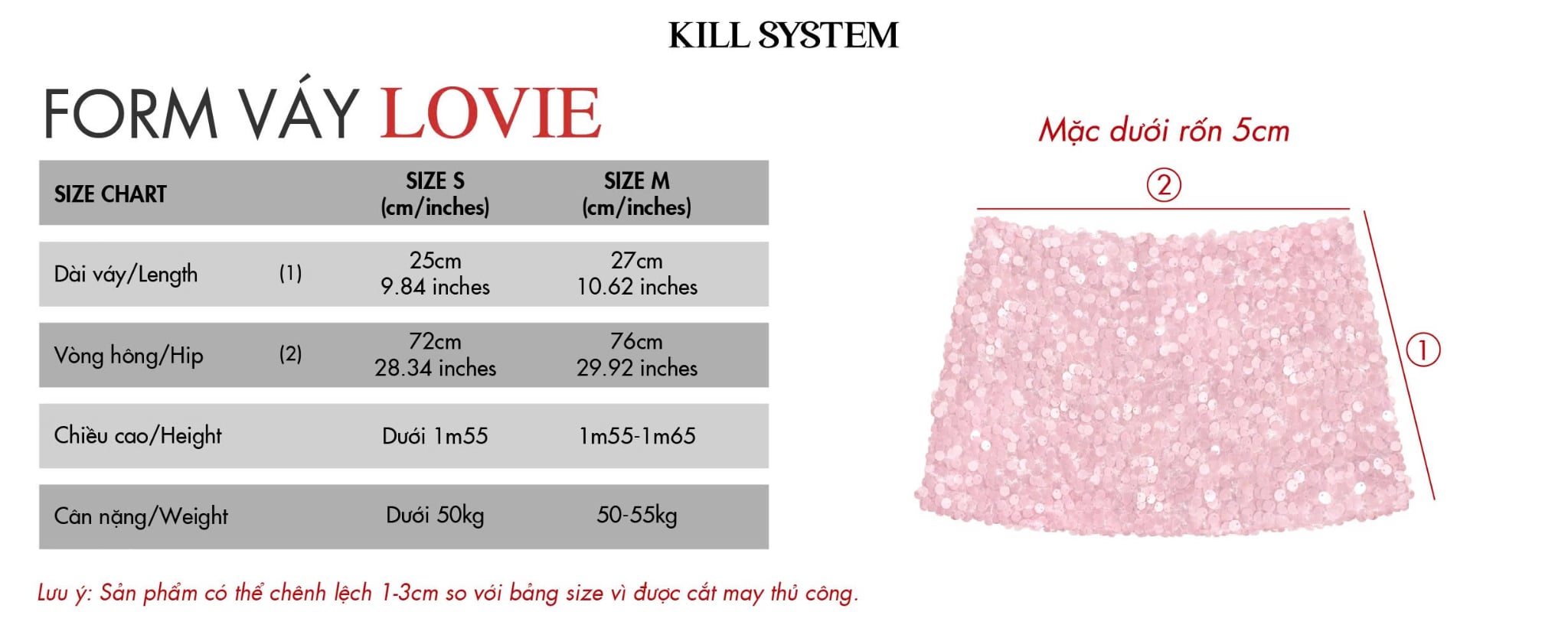  Chân váy ngắn kim sa lấp lánh tôn dáng LOVIE - KILLSYSTEM 