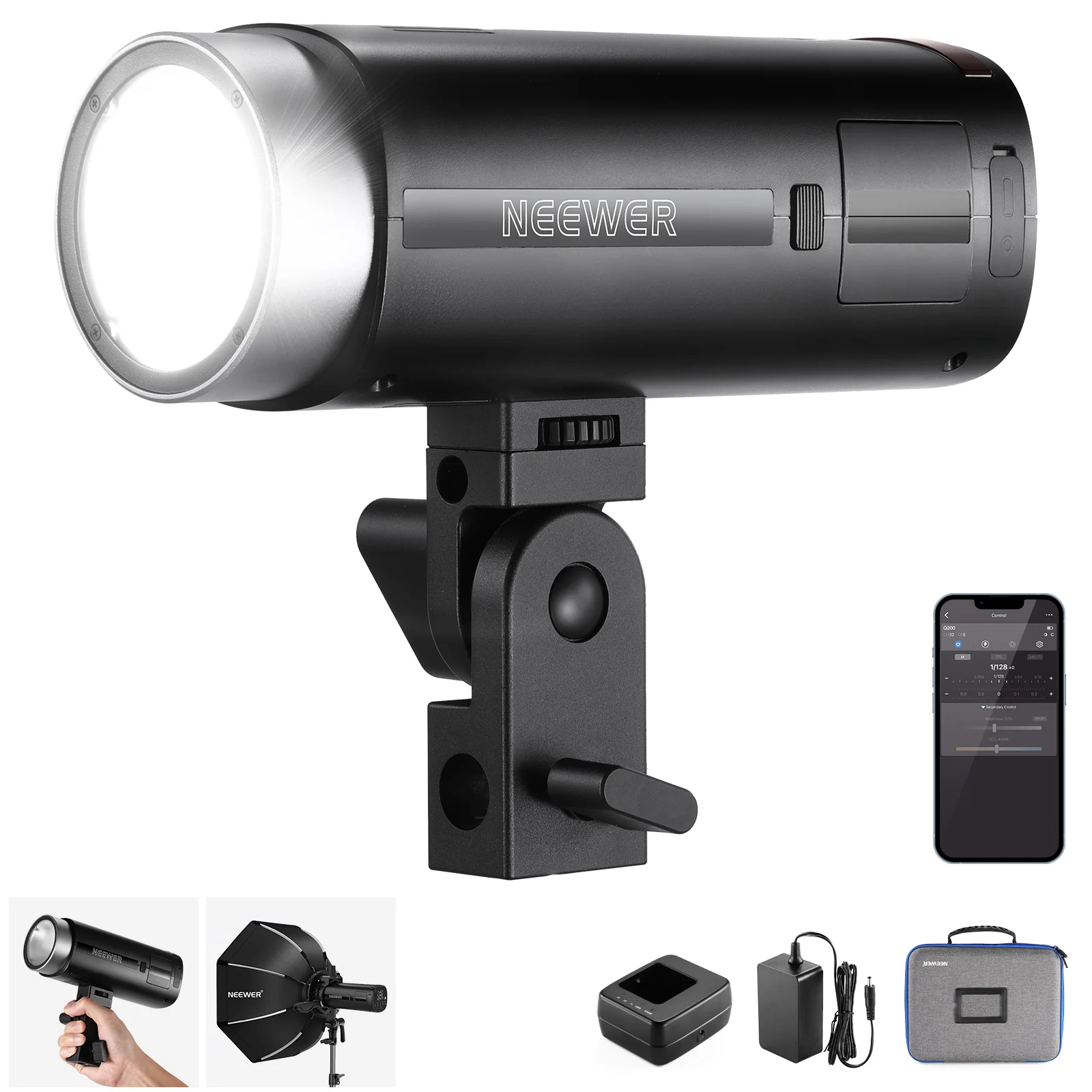  Neewer Q200 200Ws 2.4G Outdoor Flash with App Control 