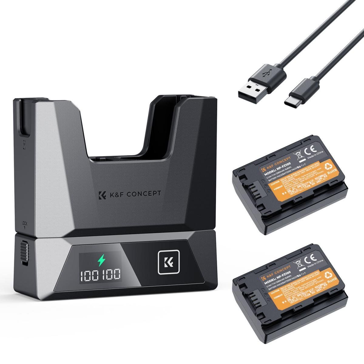  Bộ 2 pin 1 sạc nhanh K&F Concept NP-FZ100 2600mAh KF28.0089 