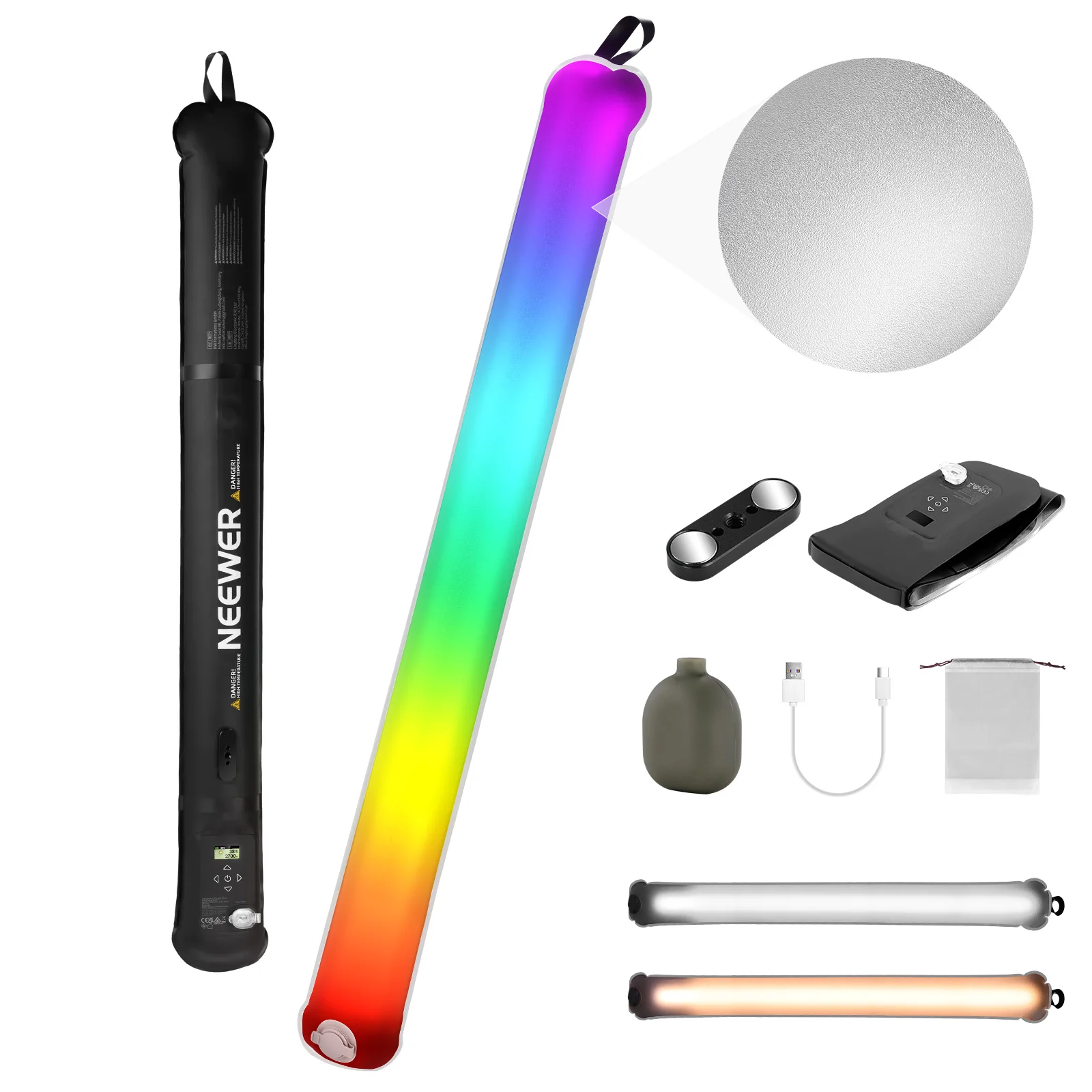  Đèn tuýp LED bơm hơi cầm tay NEEWER BASICS GC30C 30W RGB 