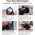  Kính lọc Kase Variable 3 in 1 ND & CPL & Black Mist 1.5-8 stops 