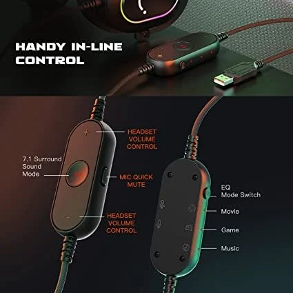  Tai nghe USB kèm Micro RGB Fifine H6 
