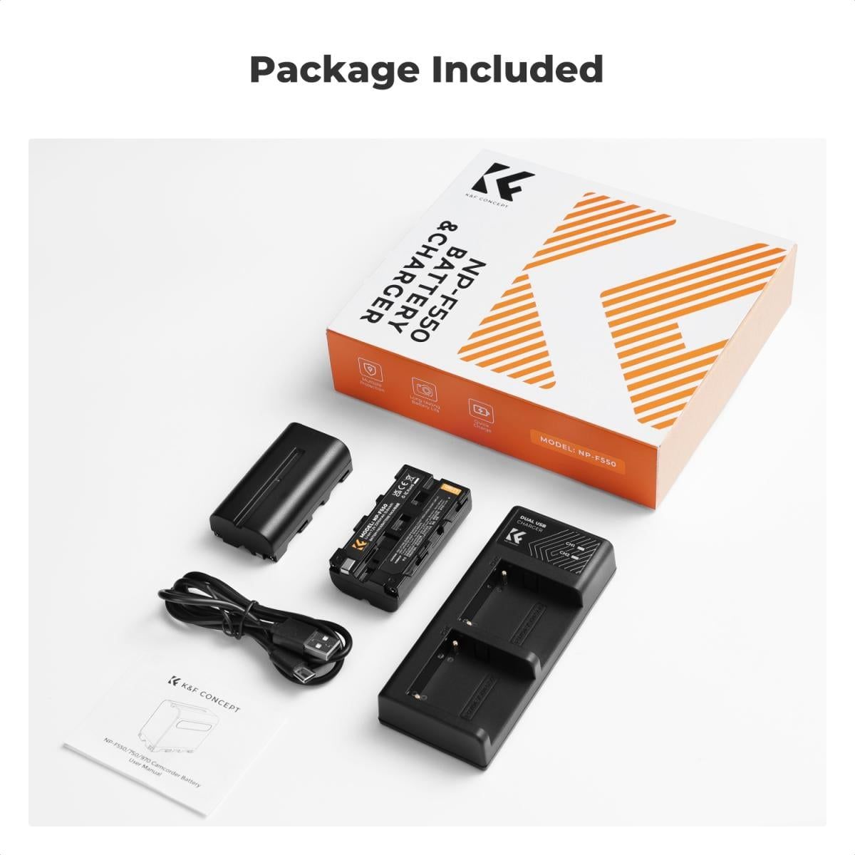  Bộ 2 pin 1 sạc KF Concept NP F550 2200mAh KF28.0046 