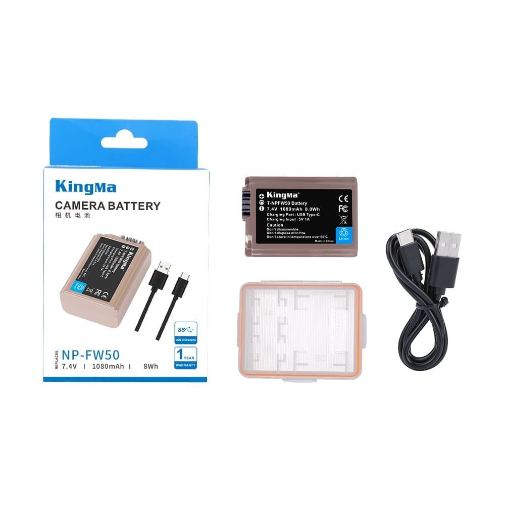  Pin Kingma NP-FW50 dung lượng 1080mAh cổng TypeC 