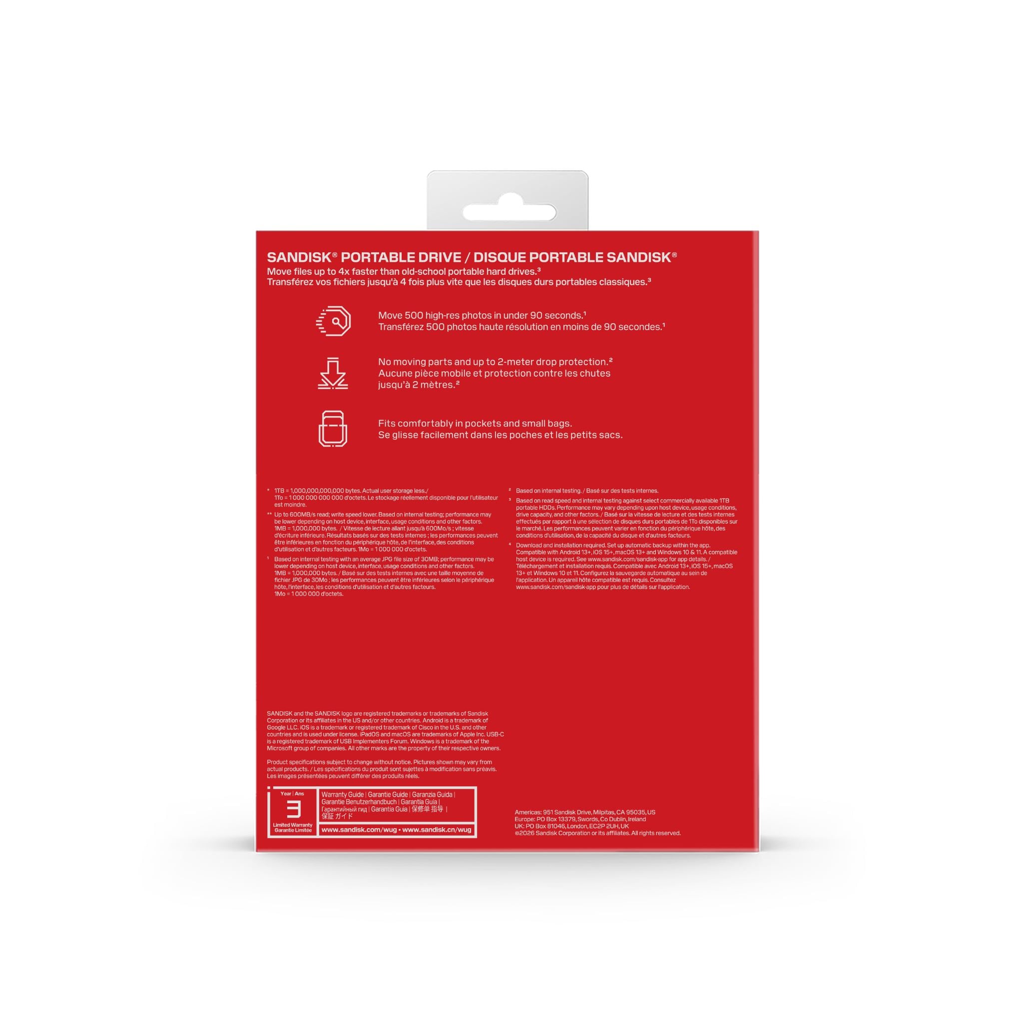  Ổ cứng di động SSD SanDisk Portable Drive 1TB 600MB/s ( SDSSDE10-1TB-G25 ) 