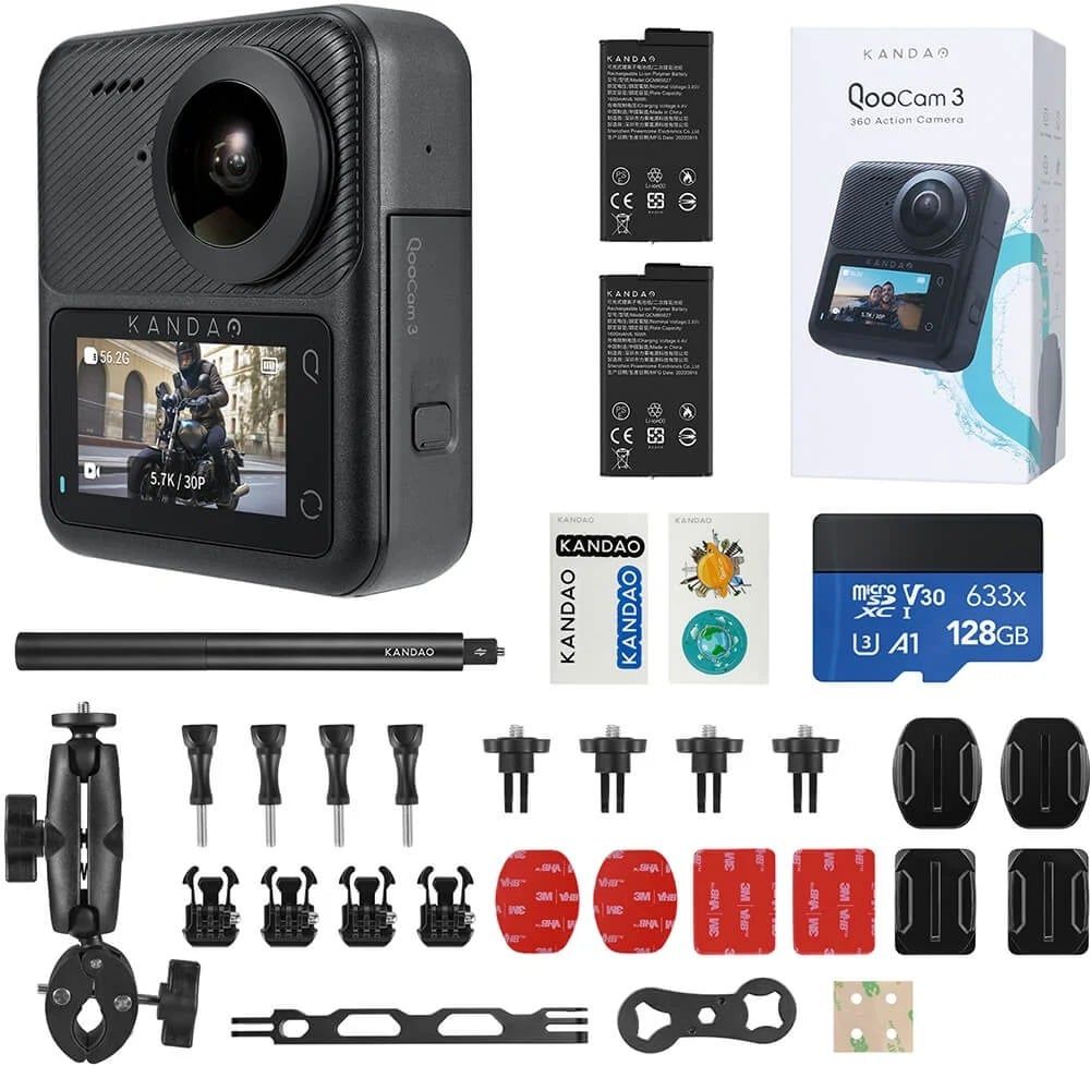  Kandao QooCam 3 Motorcycle Combo – Camera hành động 360 chất lượng cao 